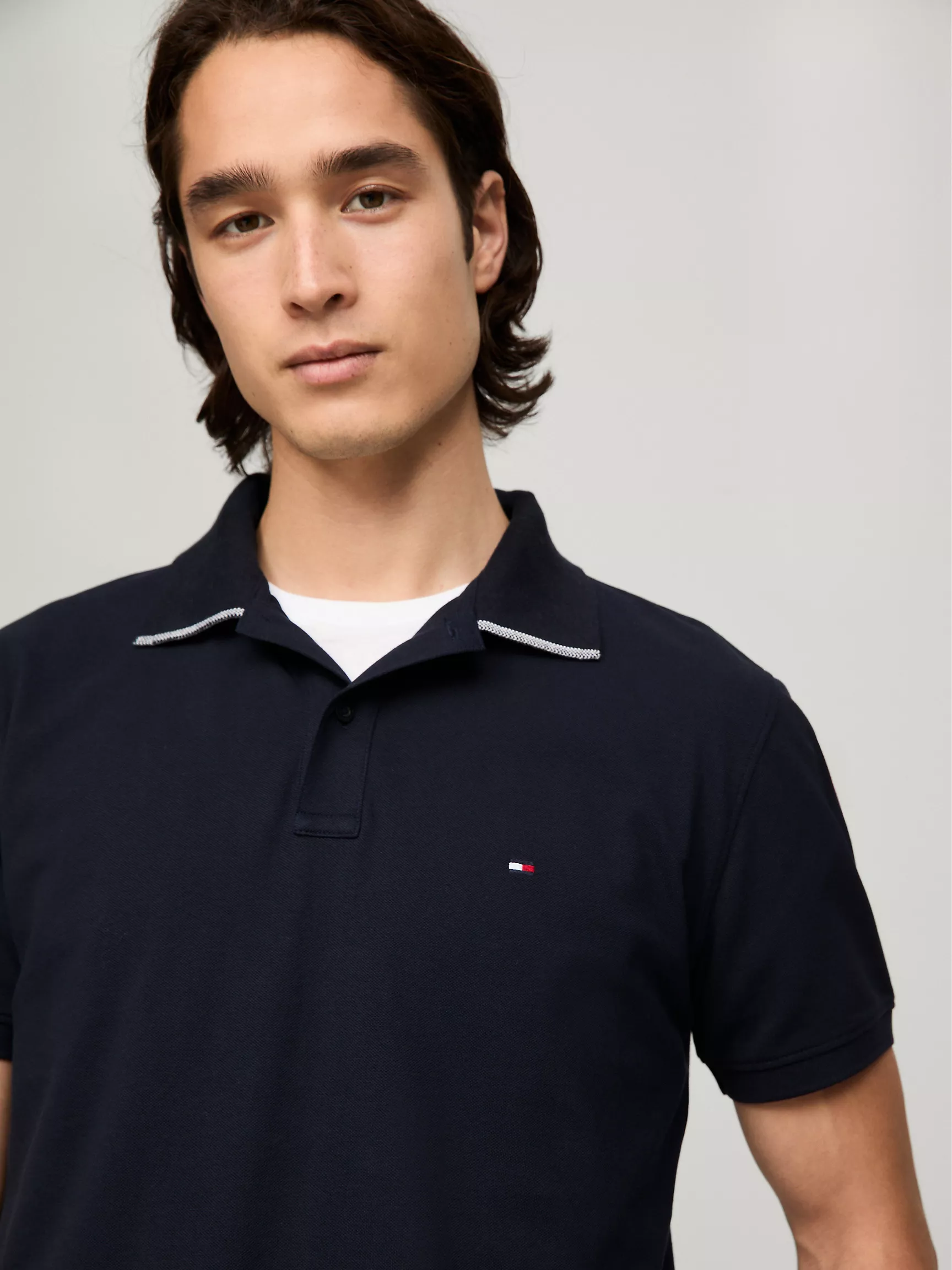 Мужское поло Tommy Hilfiger, Поло стандартного кроя с контрастной отделкой под воротником