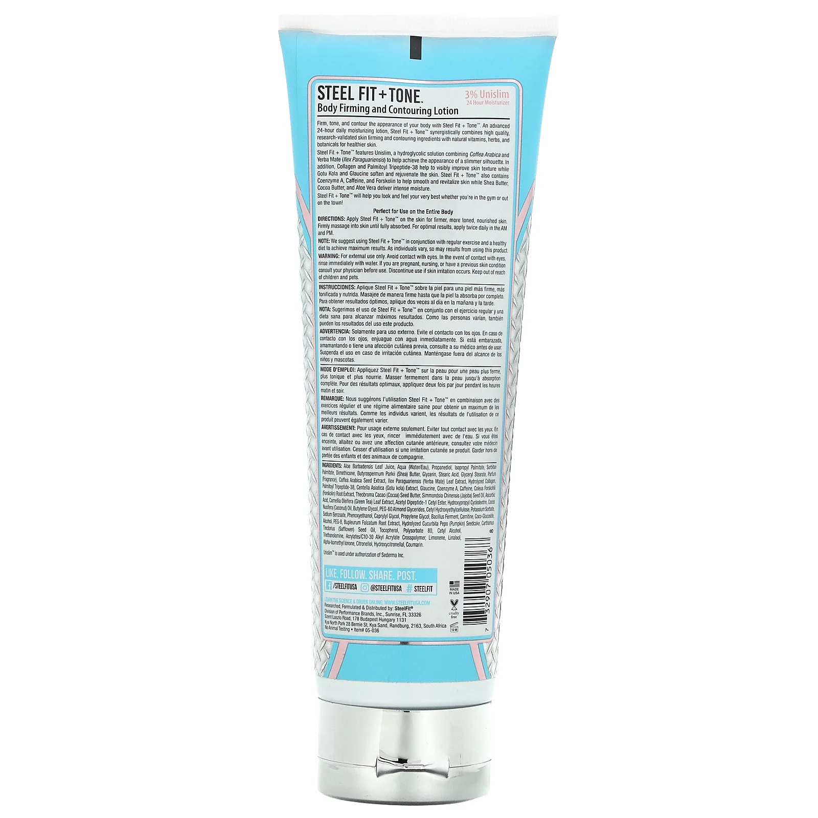 SteelFit, Fit + Tone, лосьон для укрепления и контурирования тела, розовый помело, 237 мл (8 жидк. Унций)