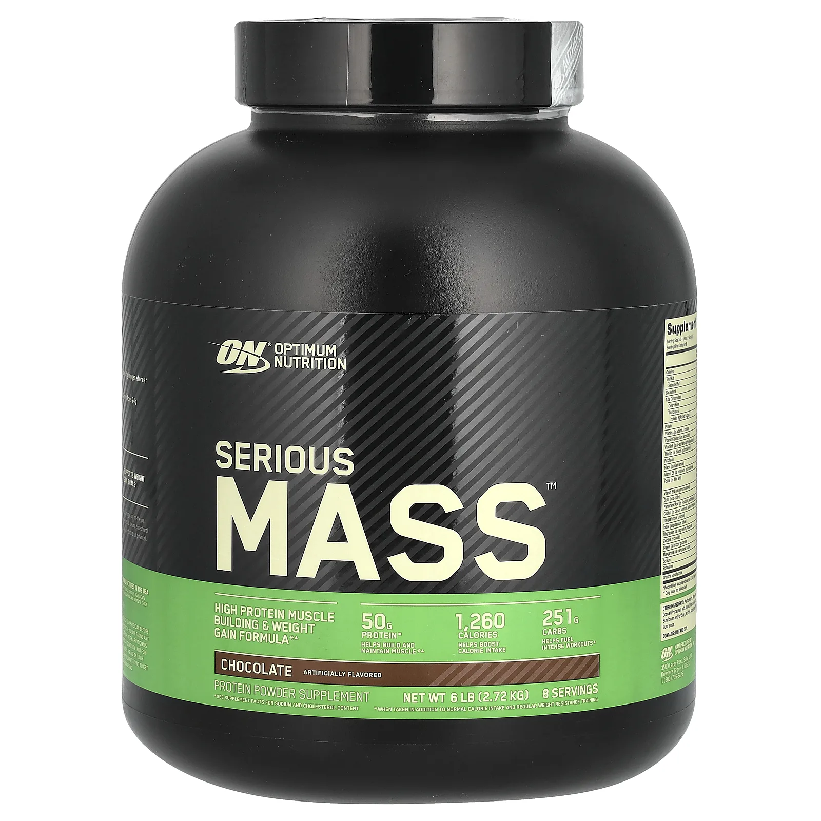Optimum Nutrition, Serious Mass, шоколад, 2,72 кг (6 фунтов)