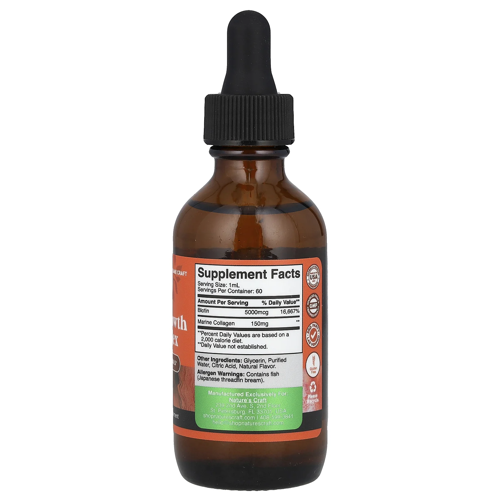 Nature's Craft, Комплекс для роста волос, 60 мл