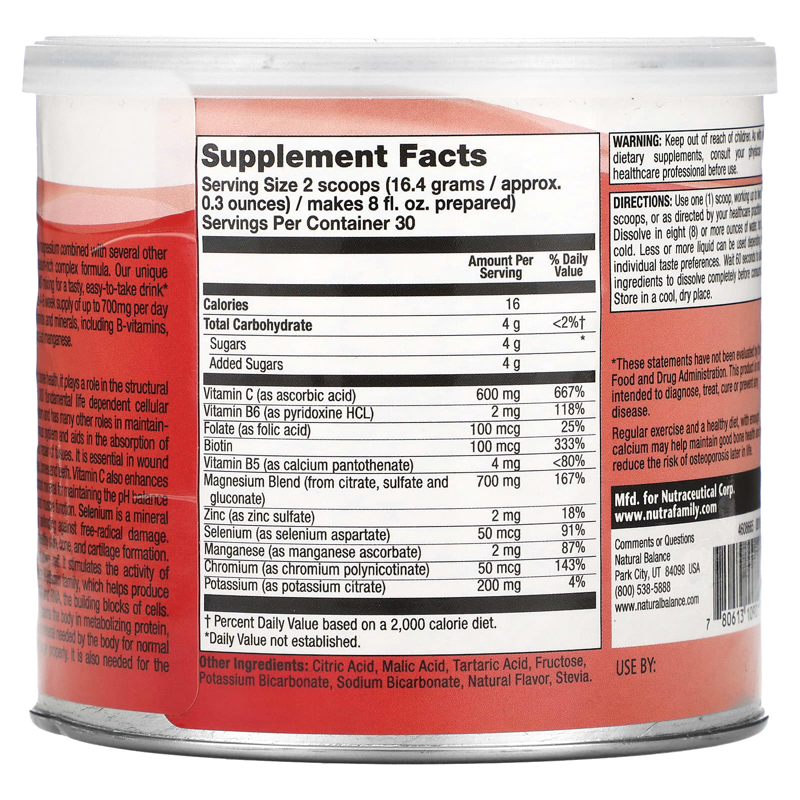 Natural Balance, магний Fizz, со вкусом вишни, 492 г (17,4 унции)