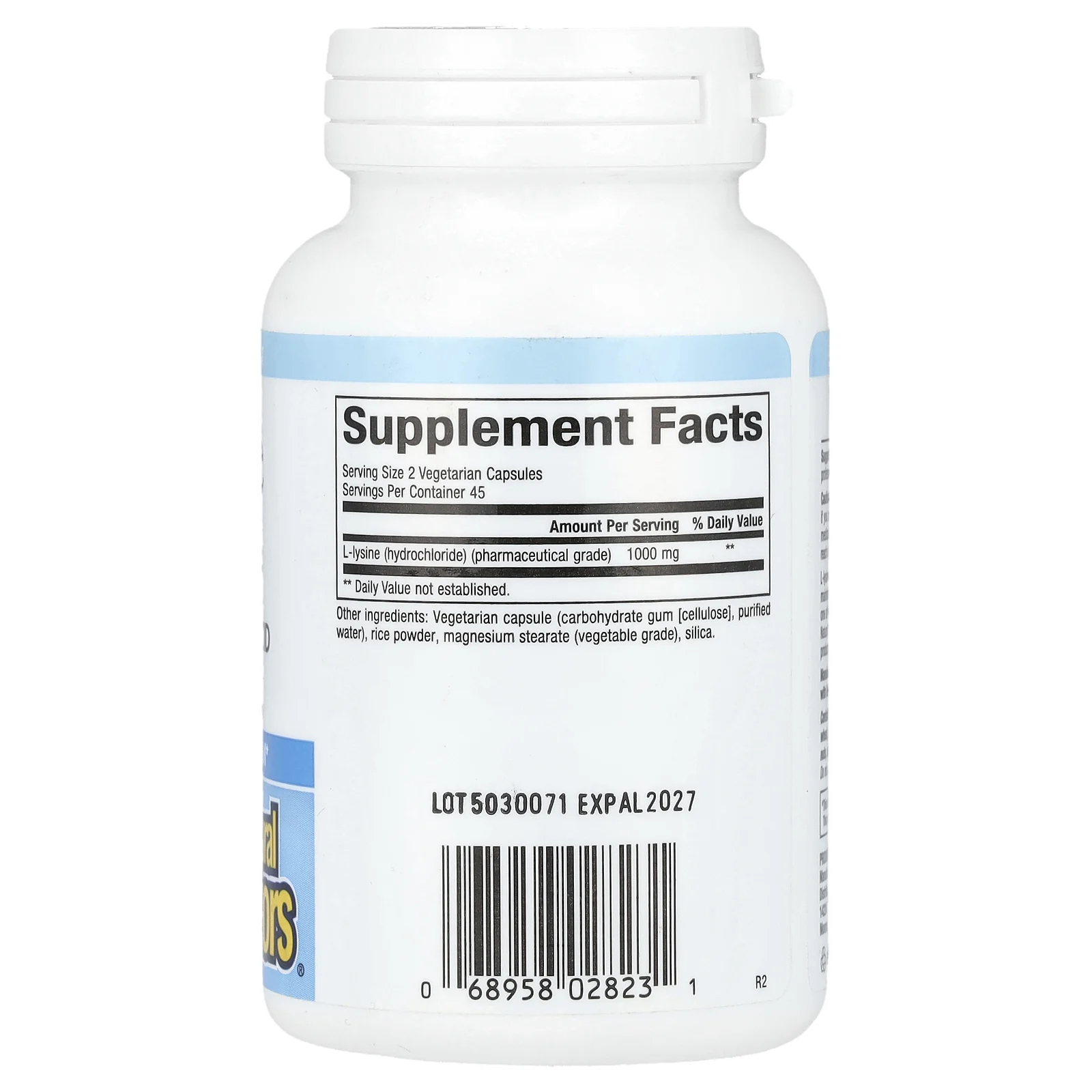 Natural Factors, L-лизин, 500 мг, 90 вегетарианских капсул