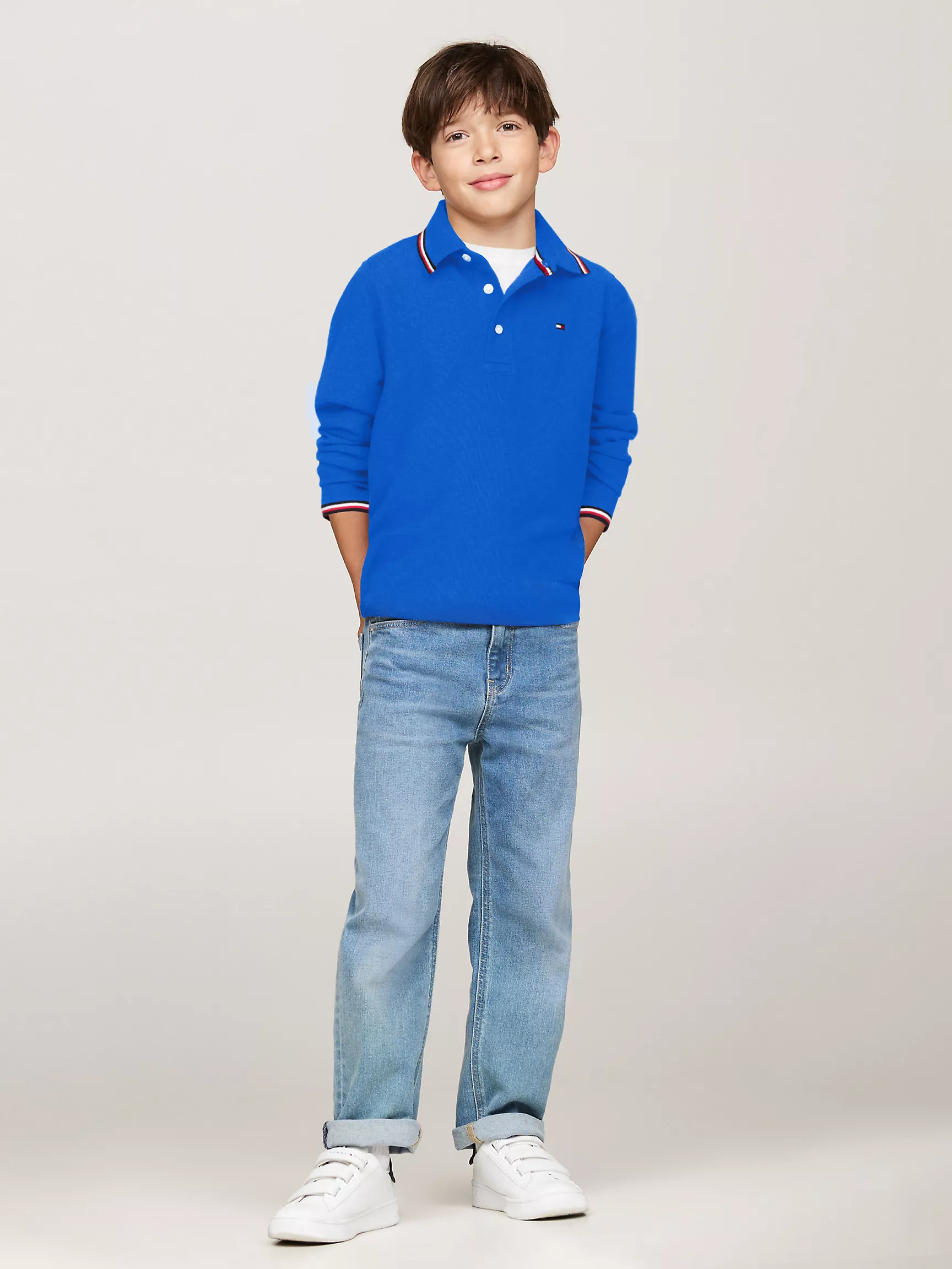 Рубашка-поло для мальчиков Tommy Hilfiger, Детское поло с длинным рукавом и влагоотводящей технологией Tommy