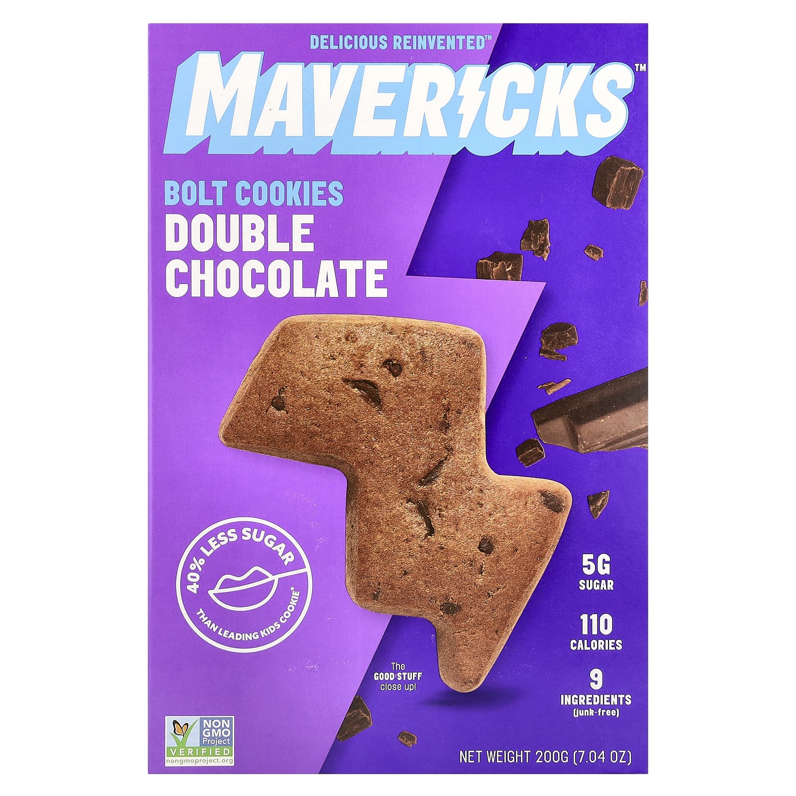 Mavericks, Болт печенье, двойной шоколад, 200 г (7,04 унции)