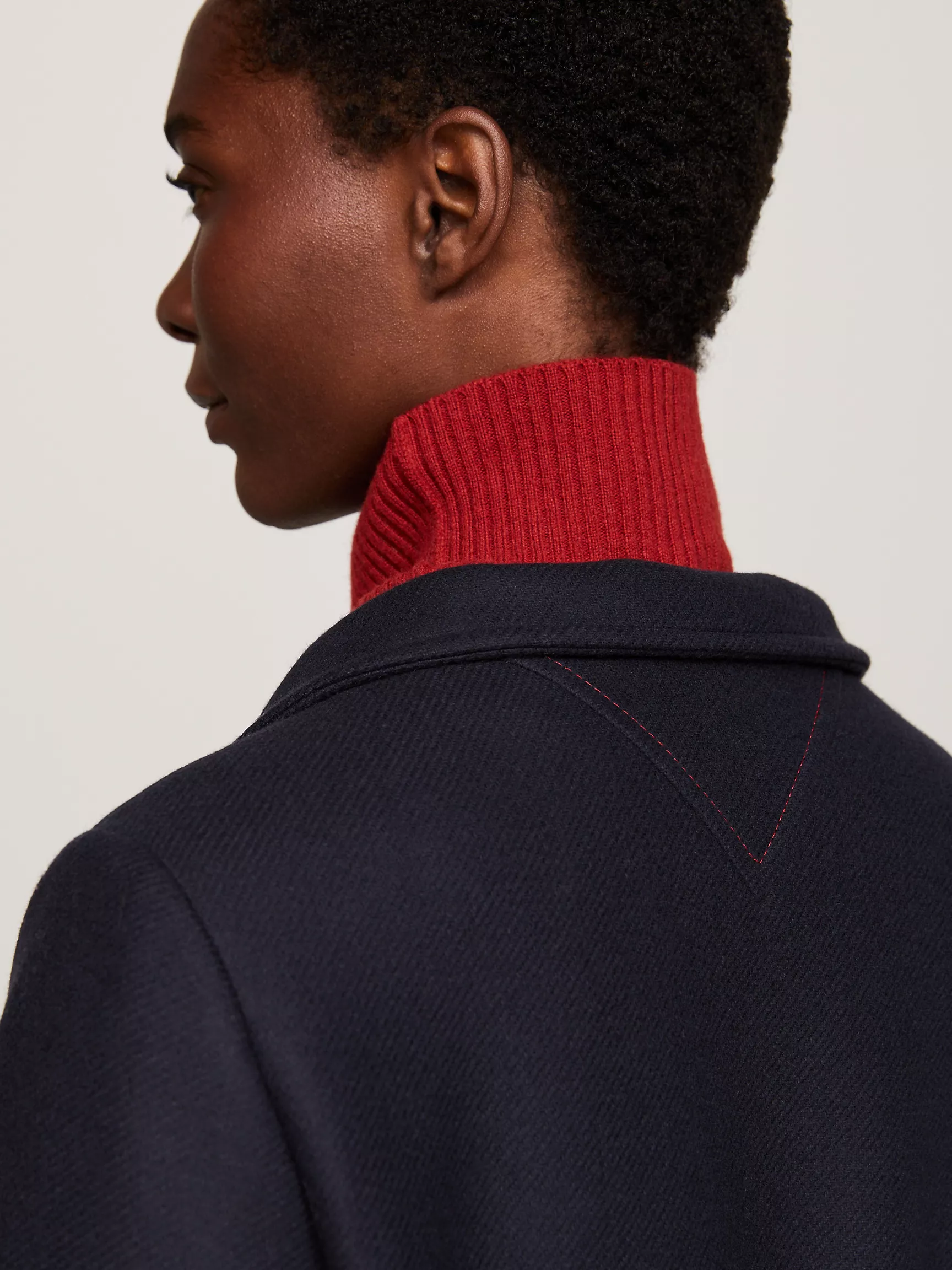 Женское пальто Tommy Hilfiger, Пальто с высоким воротником из шерсти и кашемира