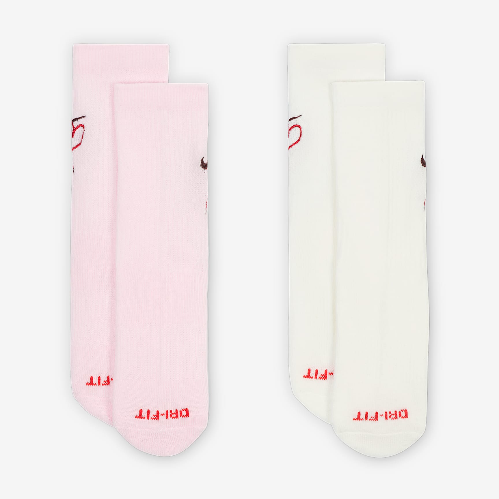 Nike Dri-FIT Little Kids' V-Day Cushioned Crew Socks (2 Pairs)
