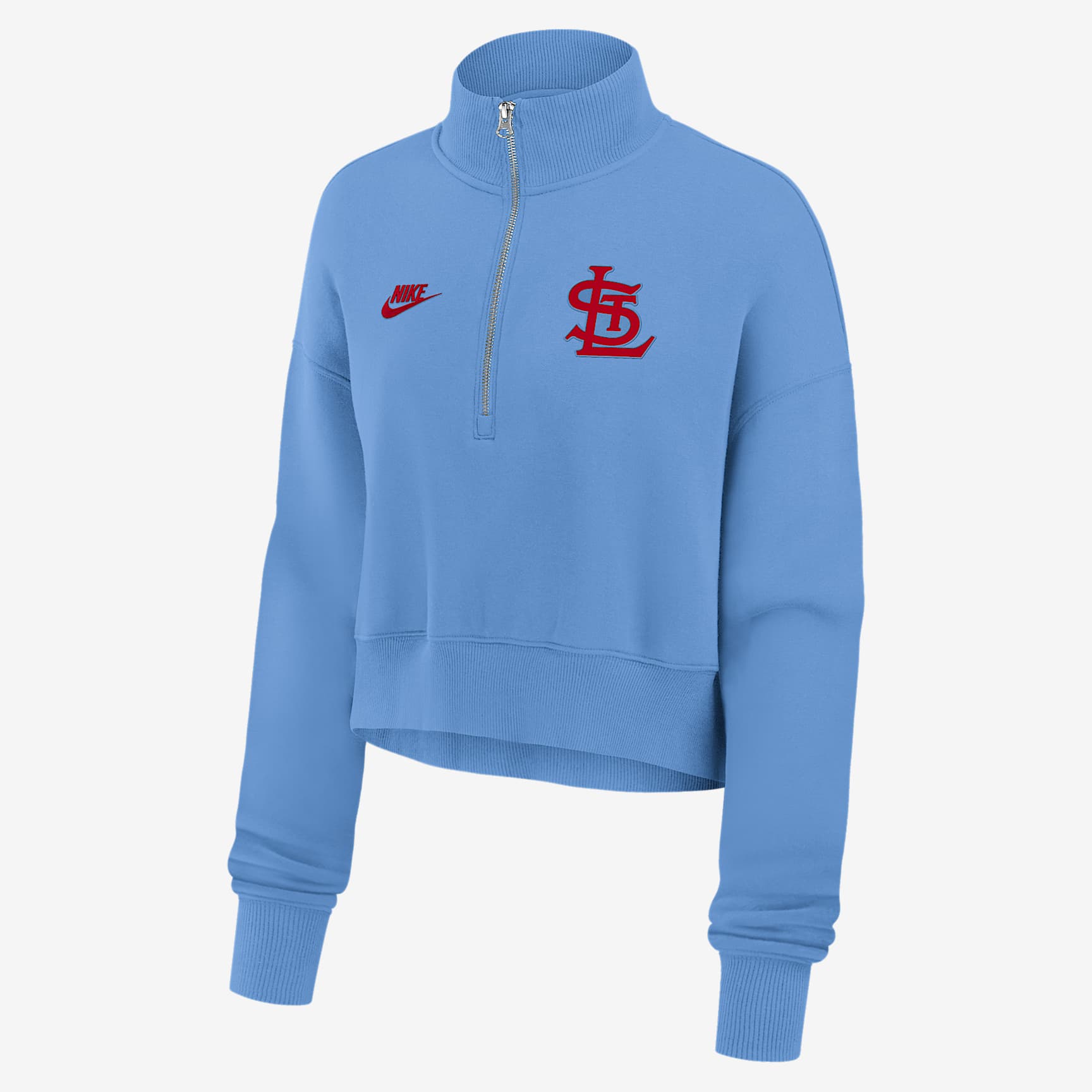 St. Louis Cardinals Cooperstown Phoenix Women's Nike MLB Cropped 1/2-Zip Crew