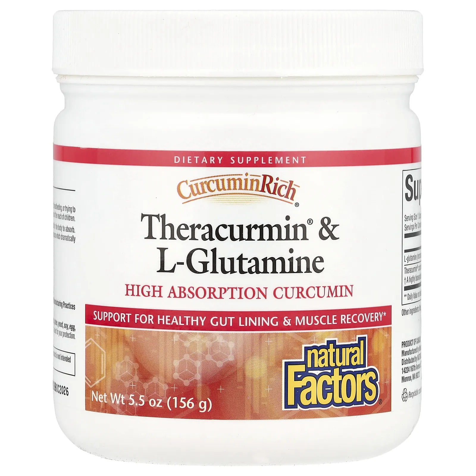 Natural Factors, CurcuminRich, средство восстановления и роста мышц Куркумайзер, 5,5 унций (156 г)