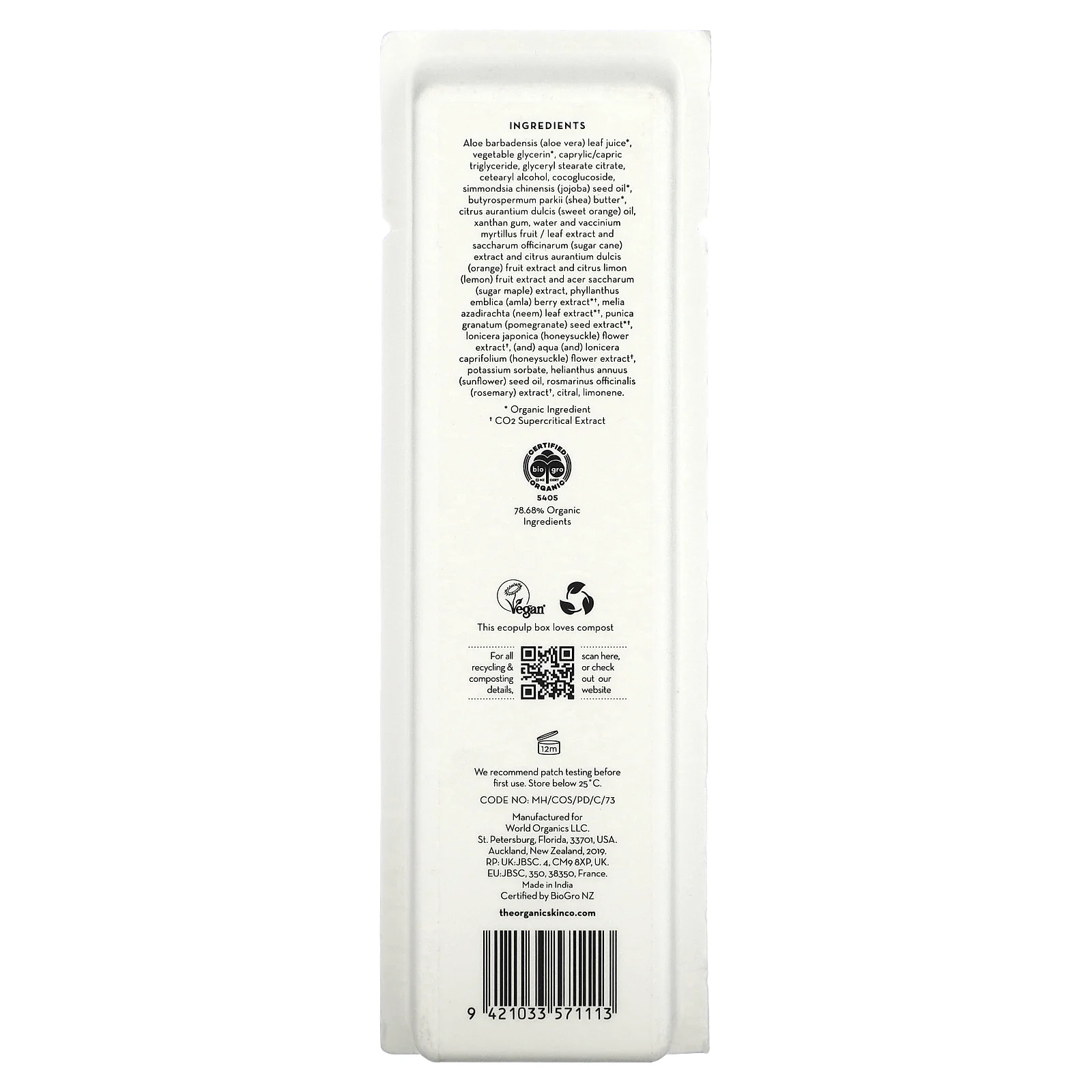 The Organic Skin Co., Очищающее средство для чистки сланца, 90 мл (3 жидк. Унции)