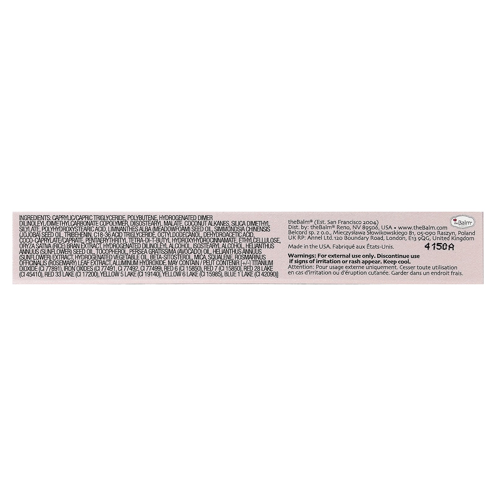 theBalm Cosmetics, масло для губ, тонированное средство, 7 мл (0,23 жидк. унции)