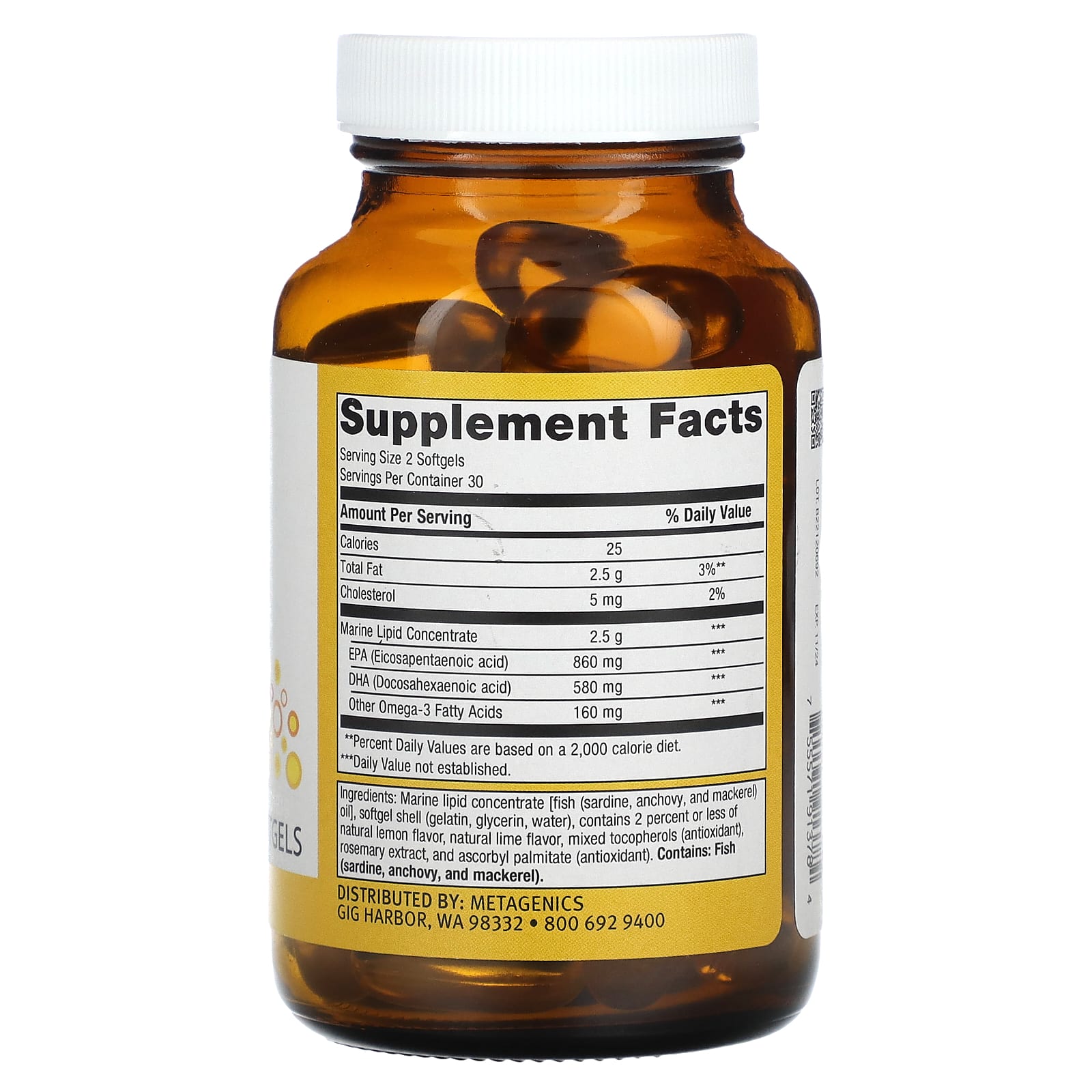 Metagenics, OmegaGenics EPA-DHA 720, Natural Lemon Lime, 60 Softgels