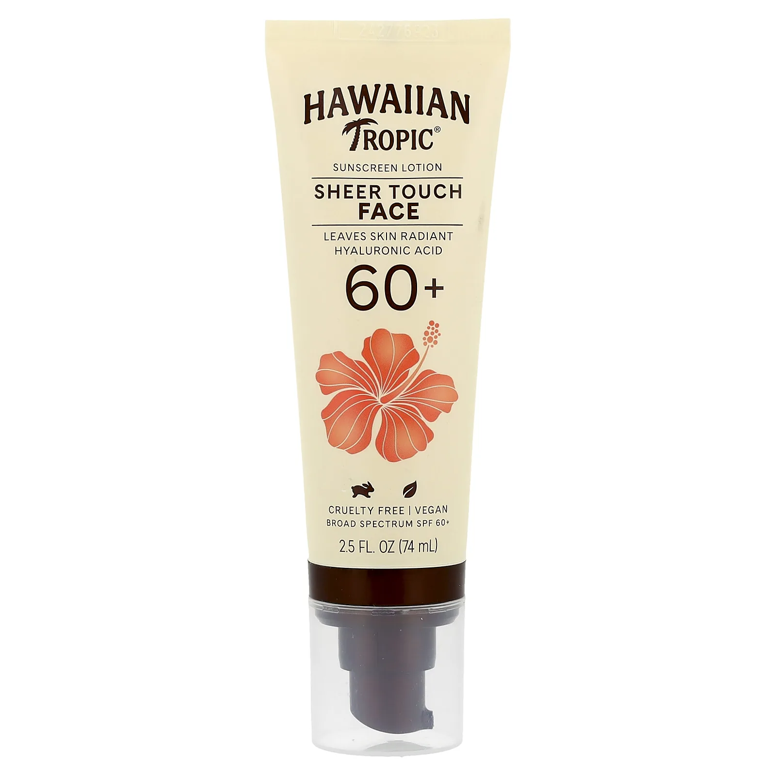 Hawaiian Tropic, Солнцезащитный лосьон для лица Sheer Touch, SPF 60+, 74 мл (2,5 жидк. Унции)