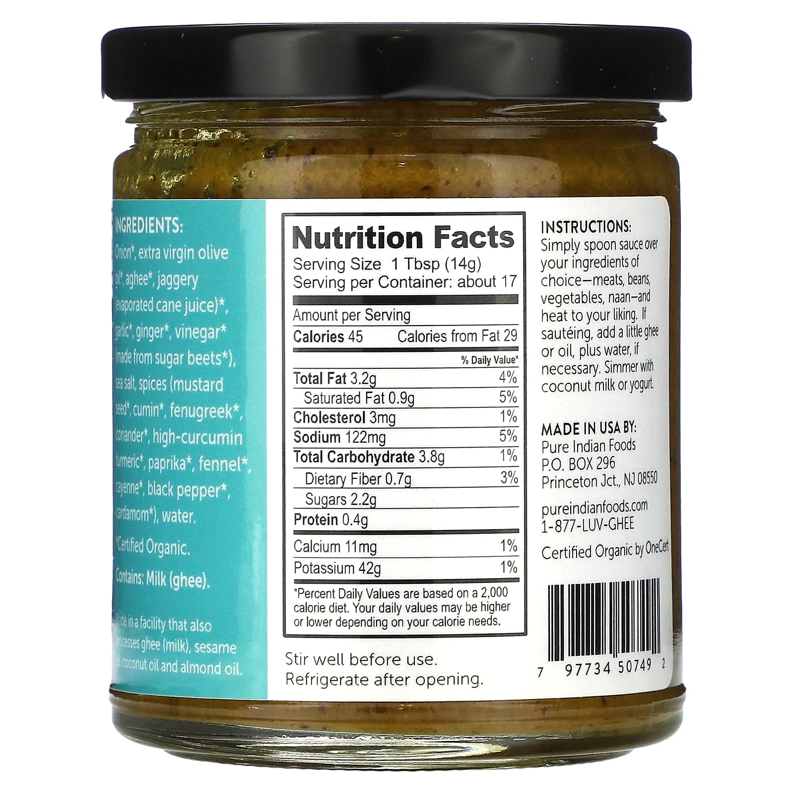 Pure Indian Foods, Мадрас карри, средний вкус, 241 г (8,5 унции)