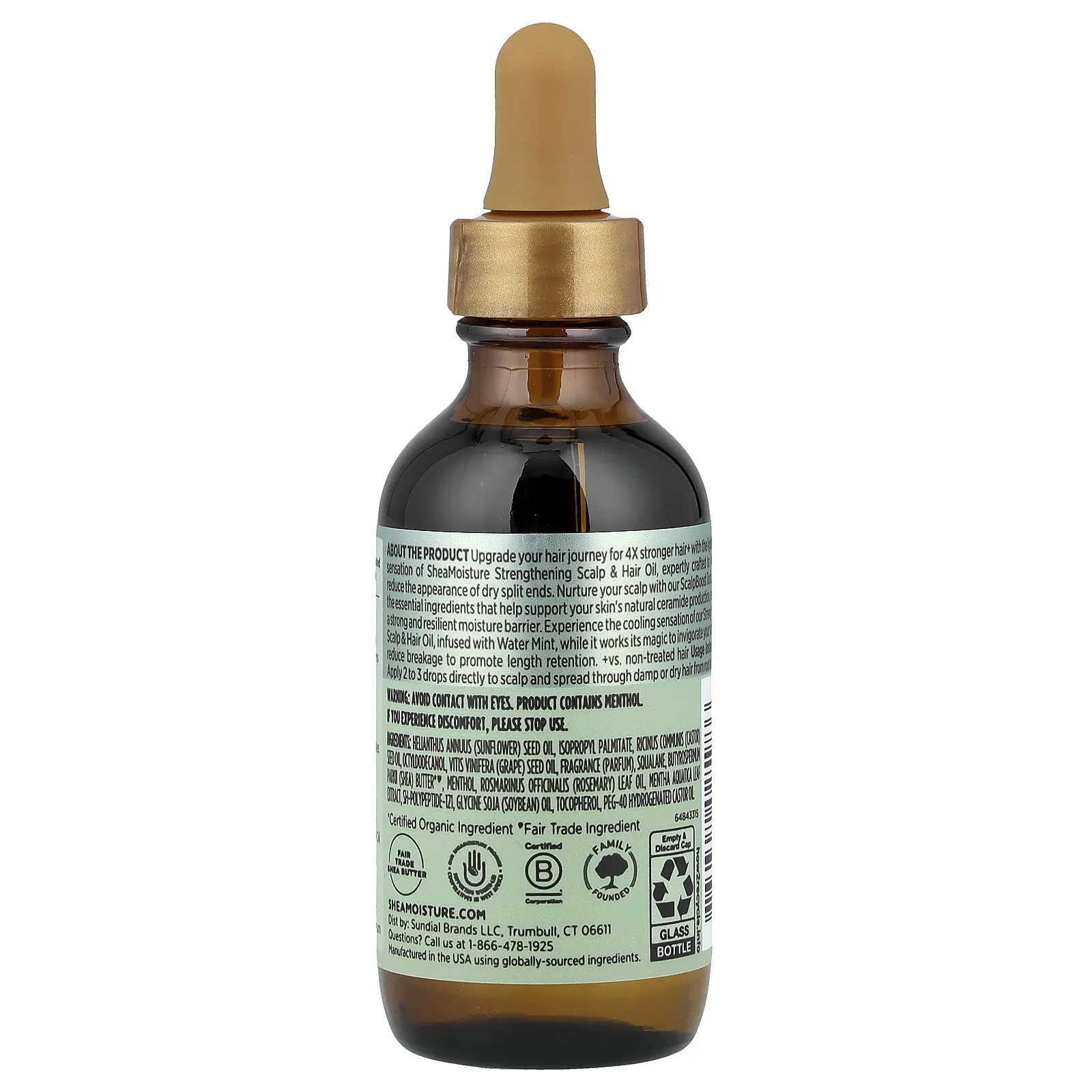 SheaMoisture, укрепляющее масло для кожи головы и волос, 59 мл (2 жидк. унции)