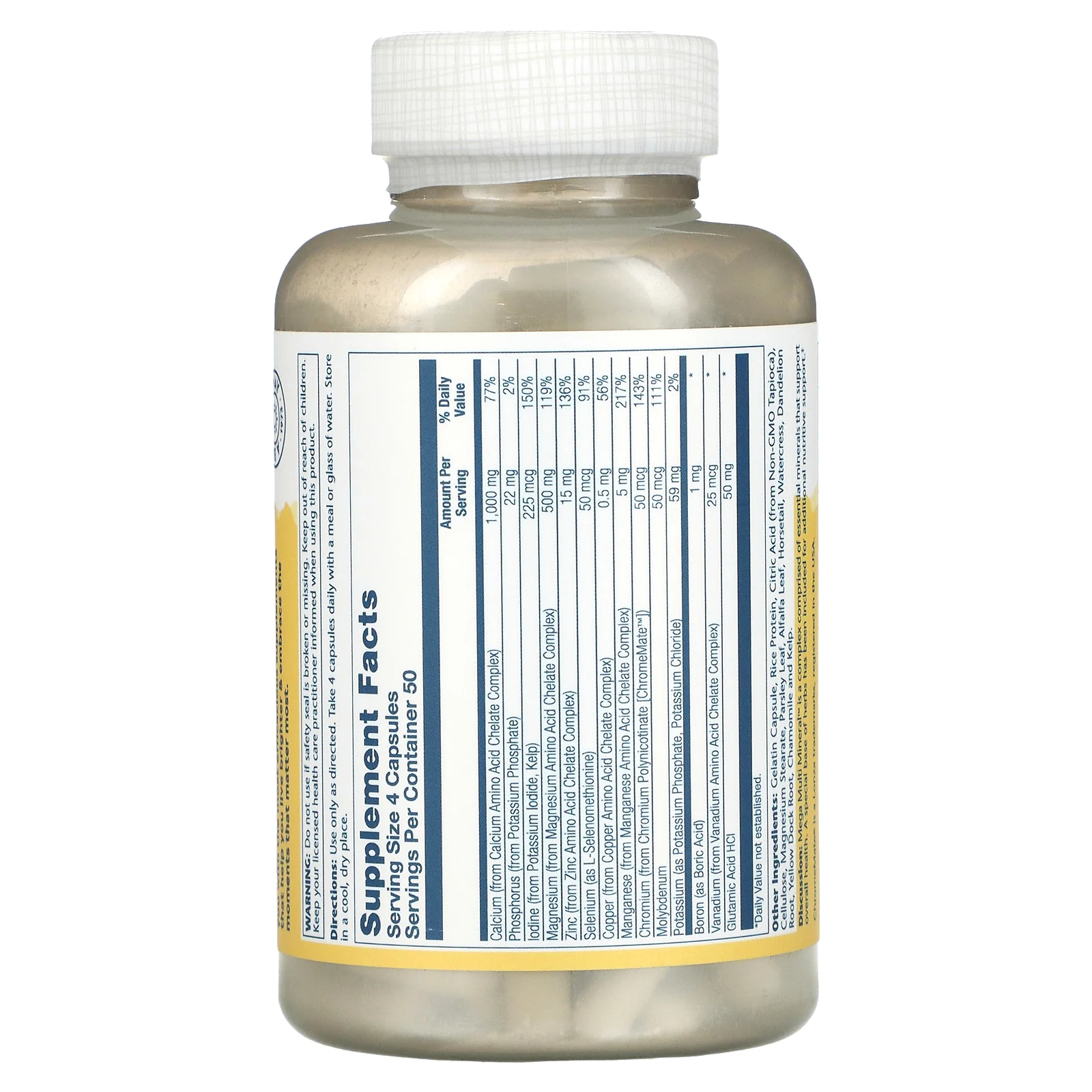 Solaray, Mega Multi Mineral, без железа, 200 капсул