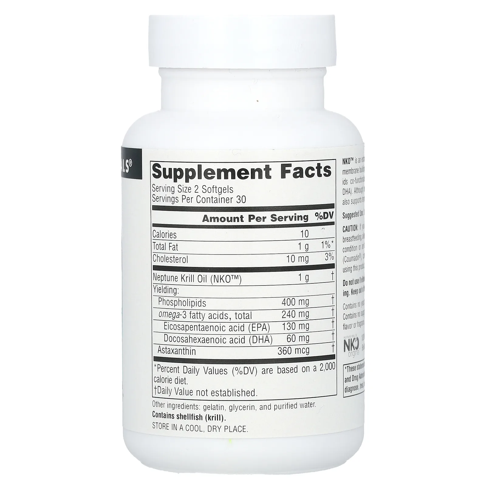 Source Naturals, NKO, 500 мг, 60 мягких таблеток