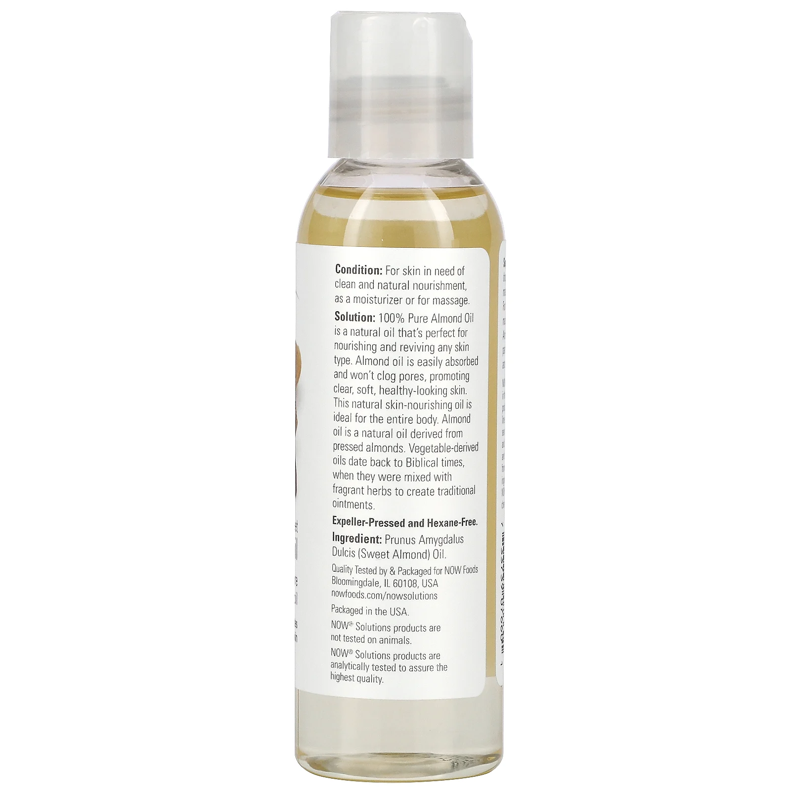 NOW Foods, Solutions, масло сладкого миндаля, 118 мл (4 жидк. унции)