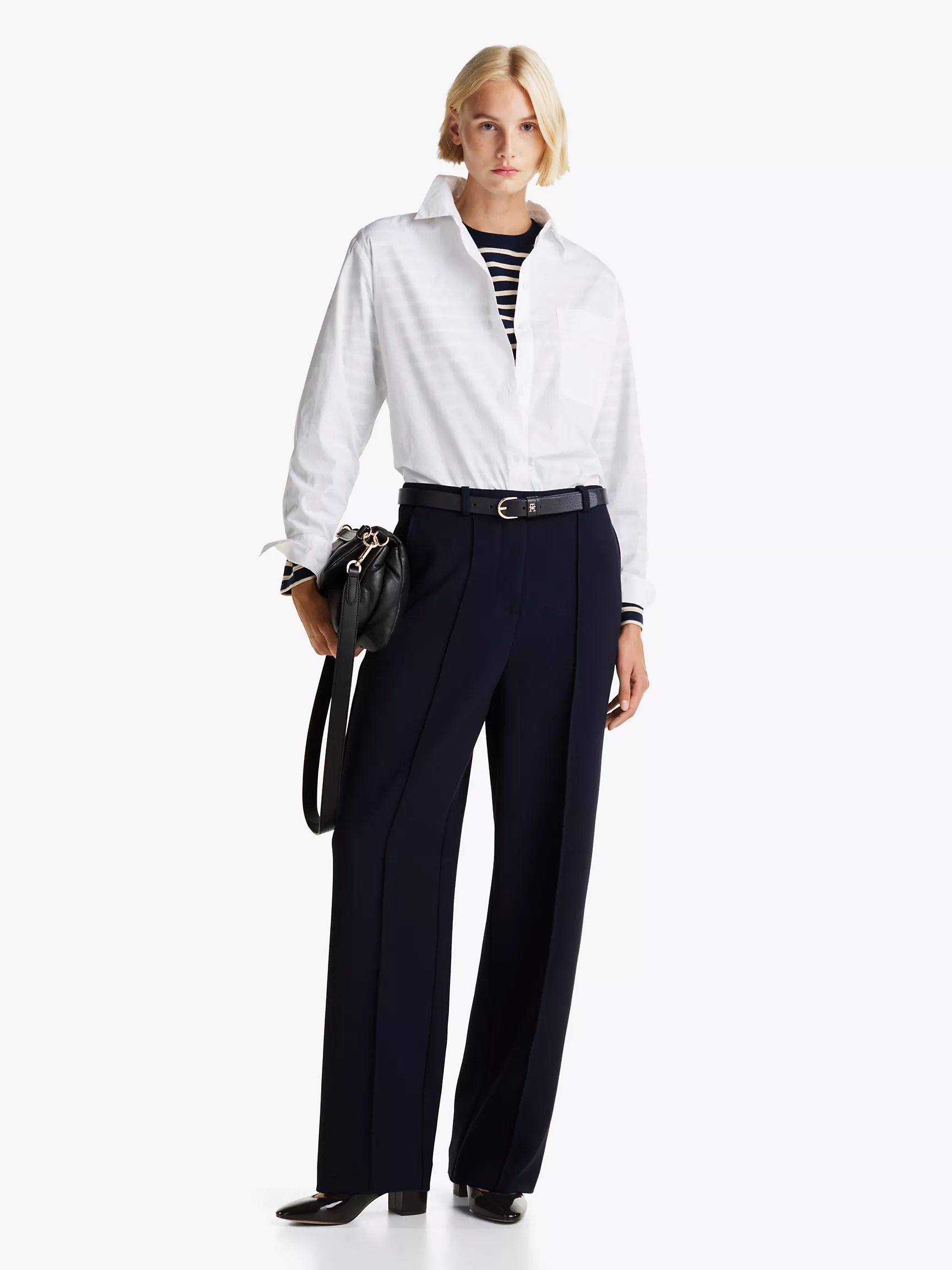 Женская обувь Tommy Hilfiger, Кожаные туфли на каблуке с двойным ремешком и заострённым носком