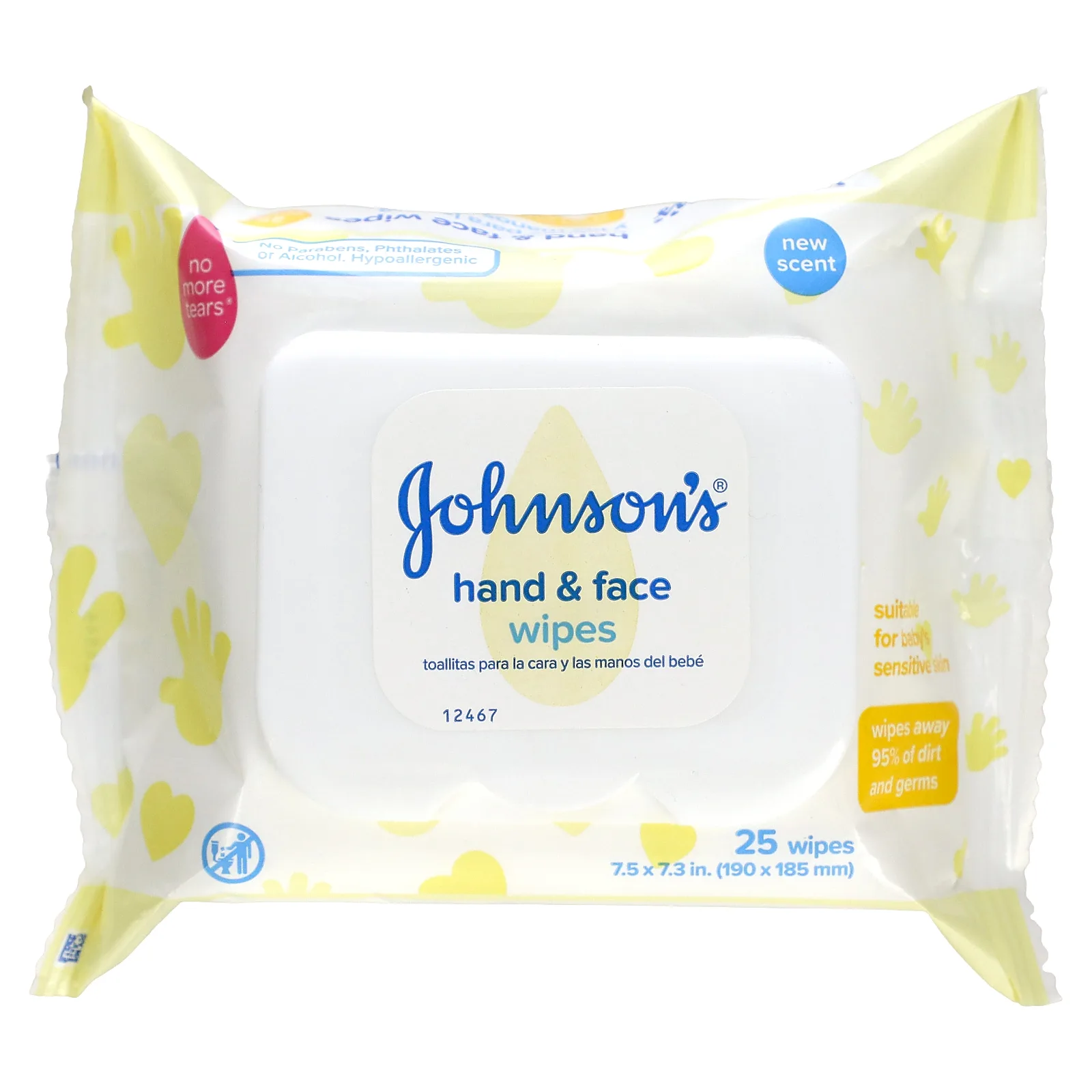 Johnson's Baby, Салфетки для рук и лица, 25 салфеток