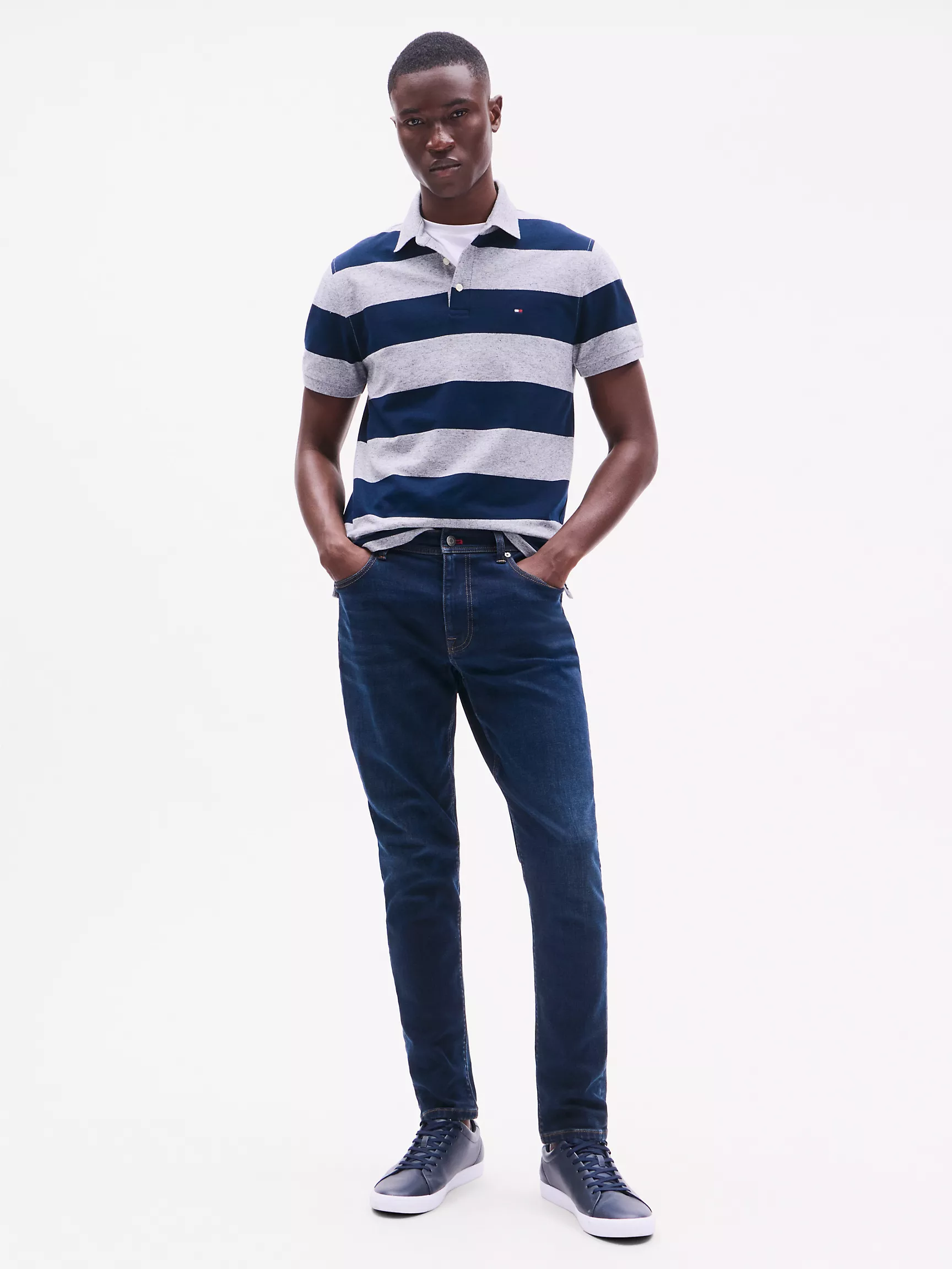 Мужское поло Tommy Hilfiger, Приталенное поло в регбийную полоску