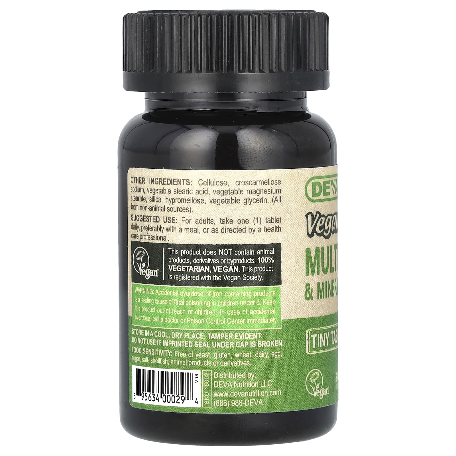 Deva, мультивитаминная и минеральная добавка в мини-таблетках, для веганов, 90 таблеток