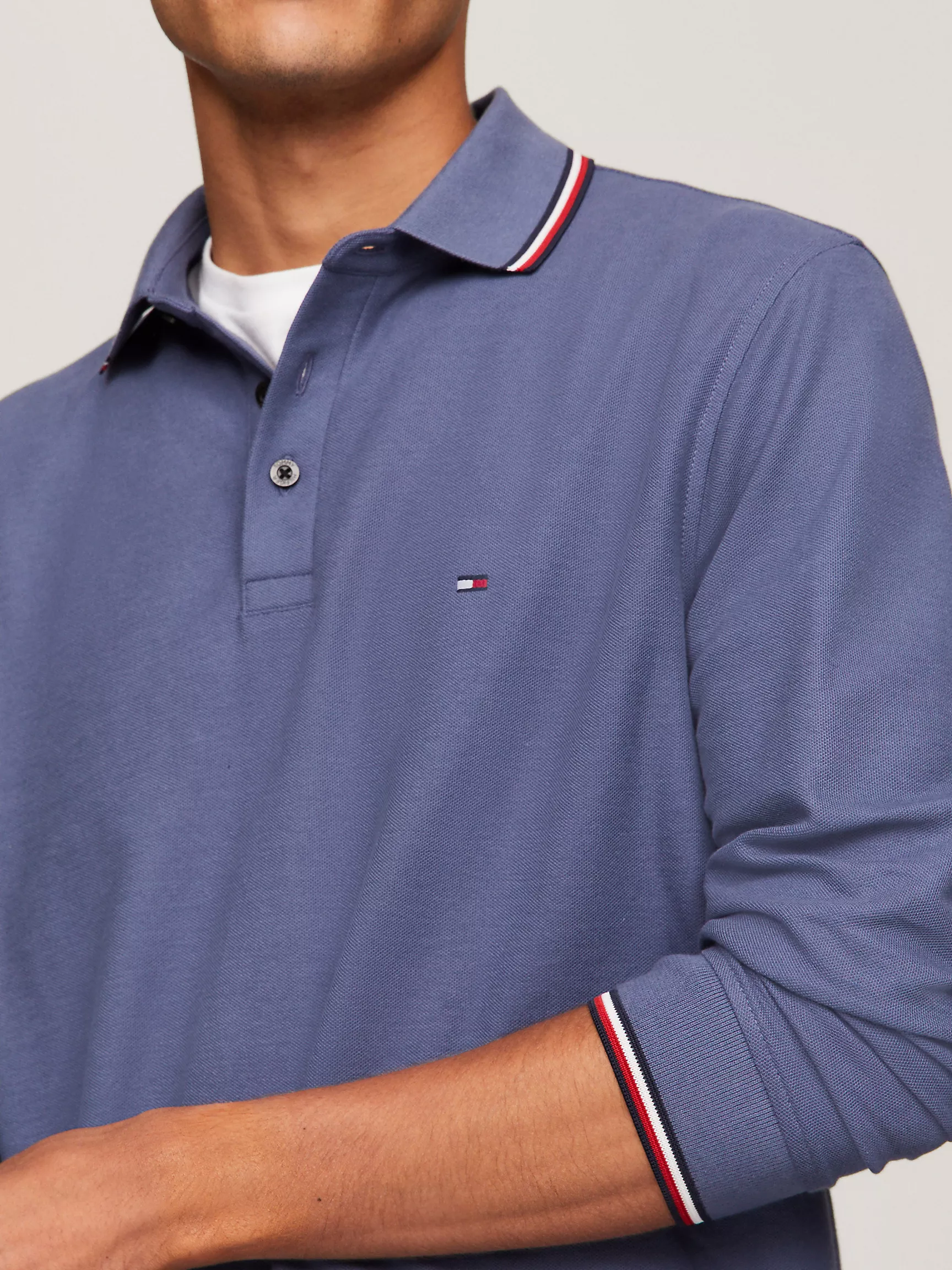 Мужское поло Tommy Hilfiger, Влагоотводящее поло Tommy с длинными рукавами