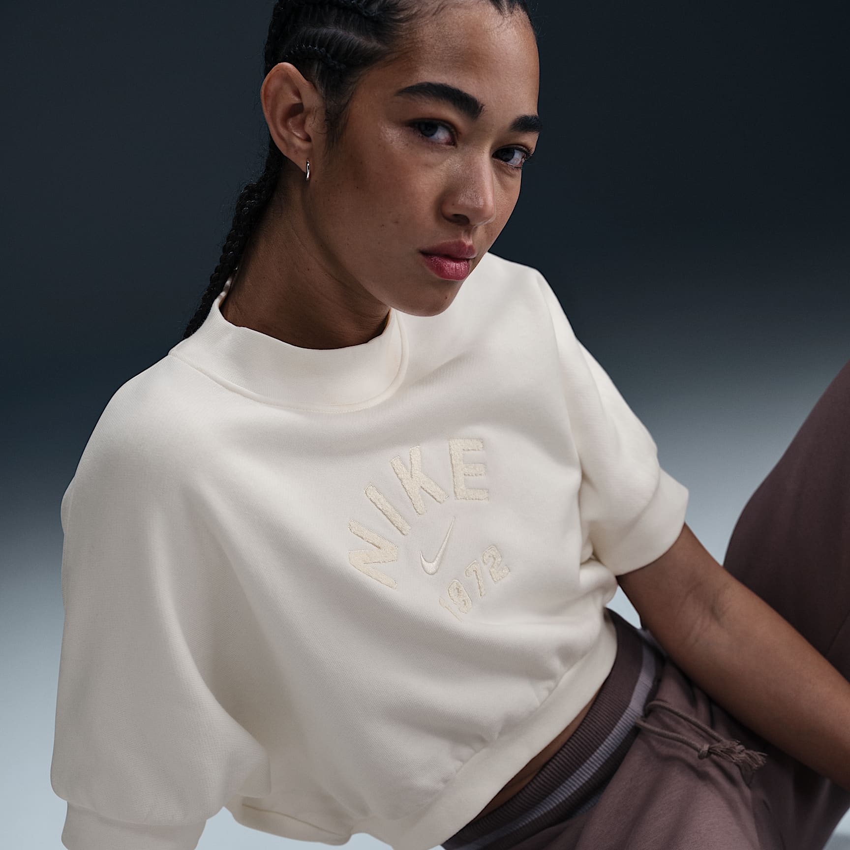 Nike Sportswear Collection Women's Crew-Neck Short-Sleeve Cropped French Terry Top