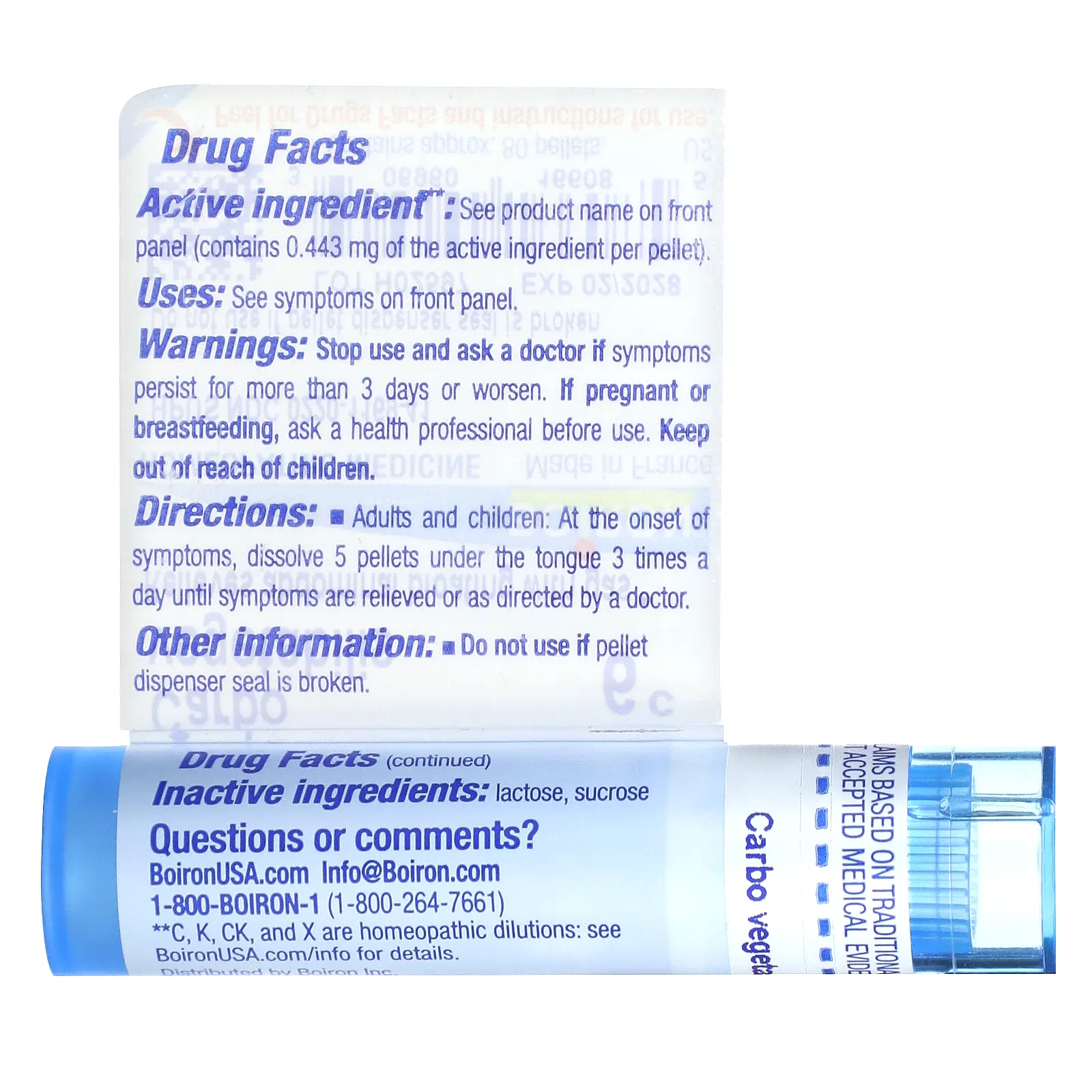 Boiron, Carbo Vegetabilis, 6C, прибл. 80 гранул