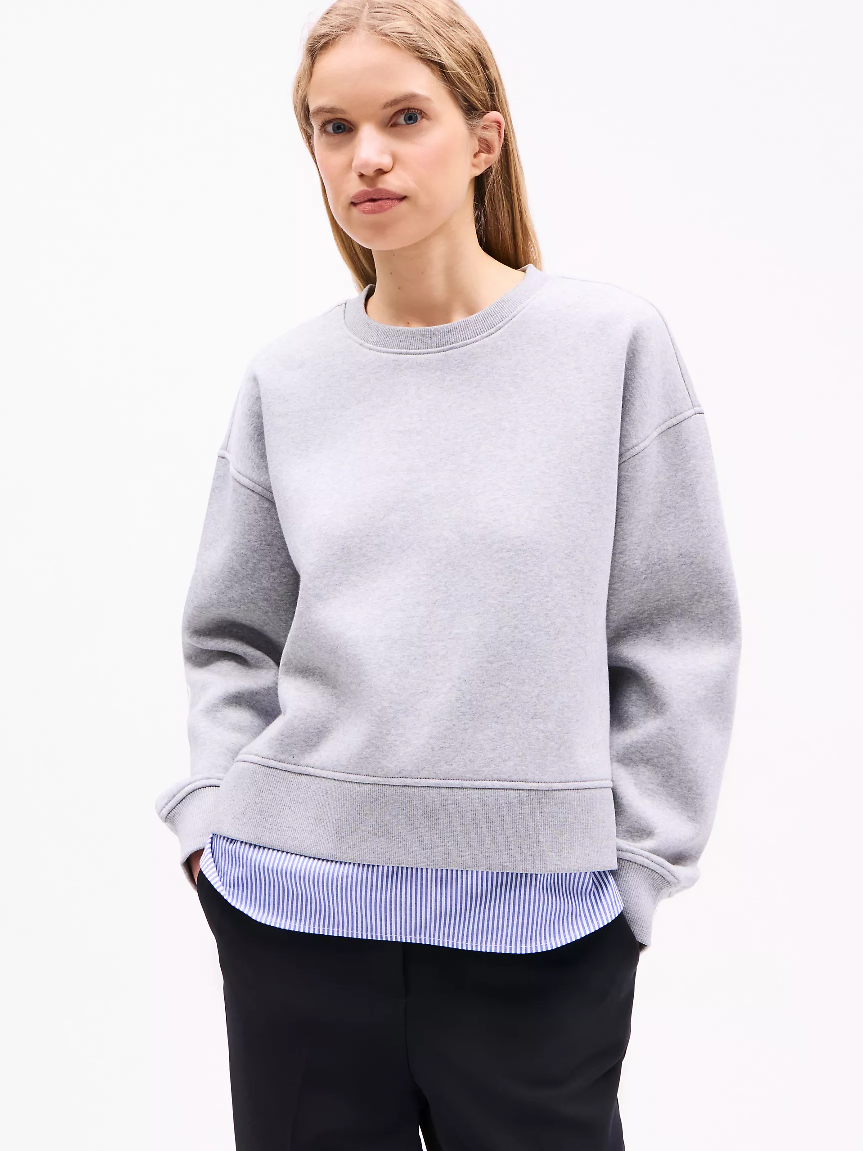 Женская толстовка Tommy Hilfiger, Свитшот-гибрид из смешанных материалов