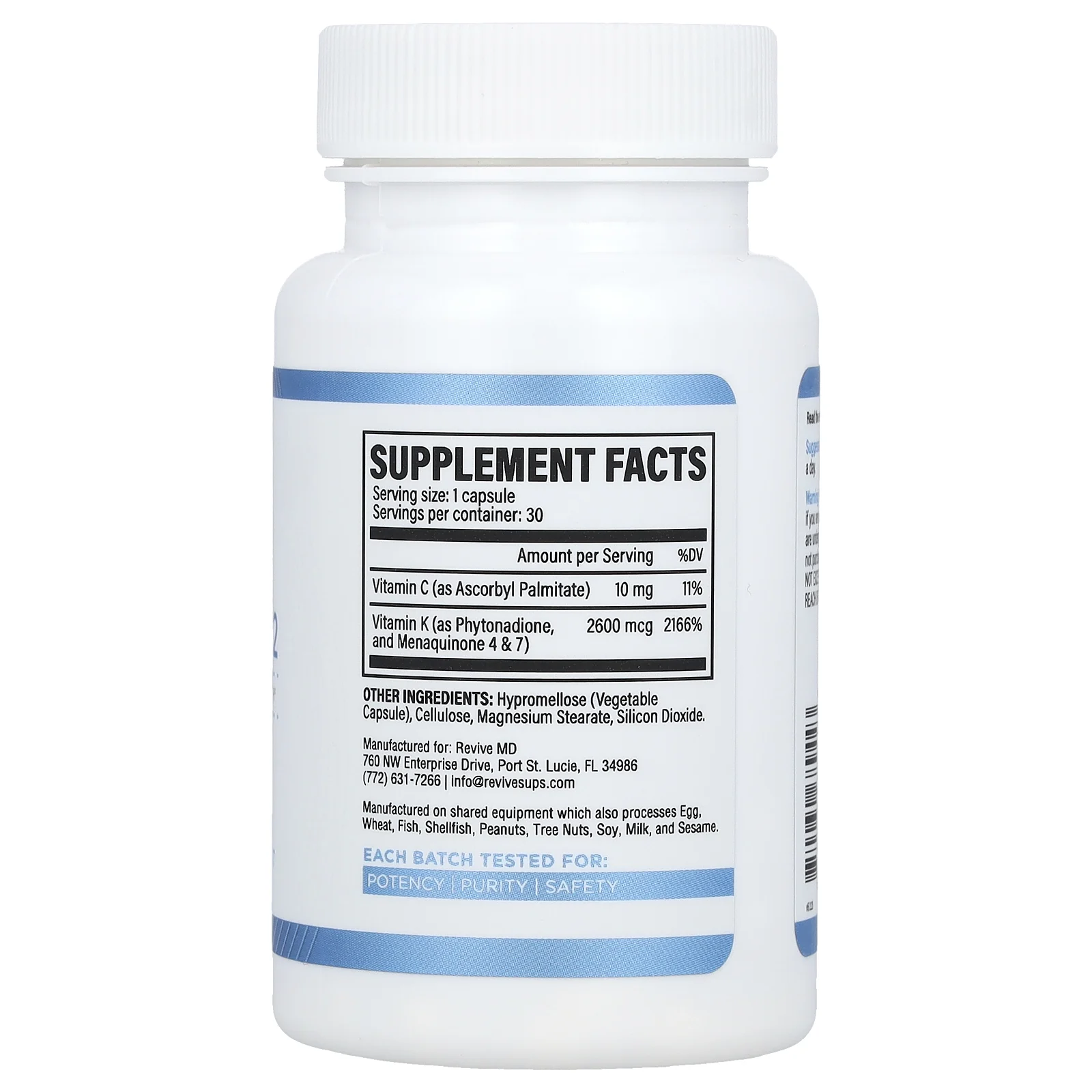 Revive, витамин K2, 30 вегетарианских капсул