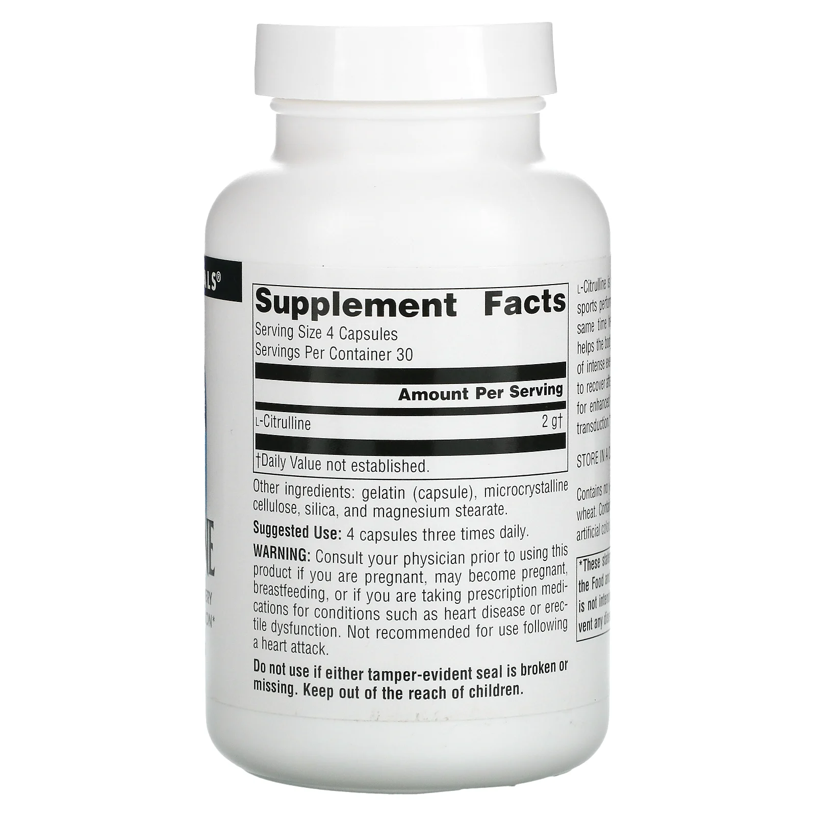 Source Naturals, L-цитруллин, 500 мг, 120 капсул (125 мг в 1 капсуле)