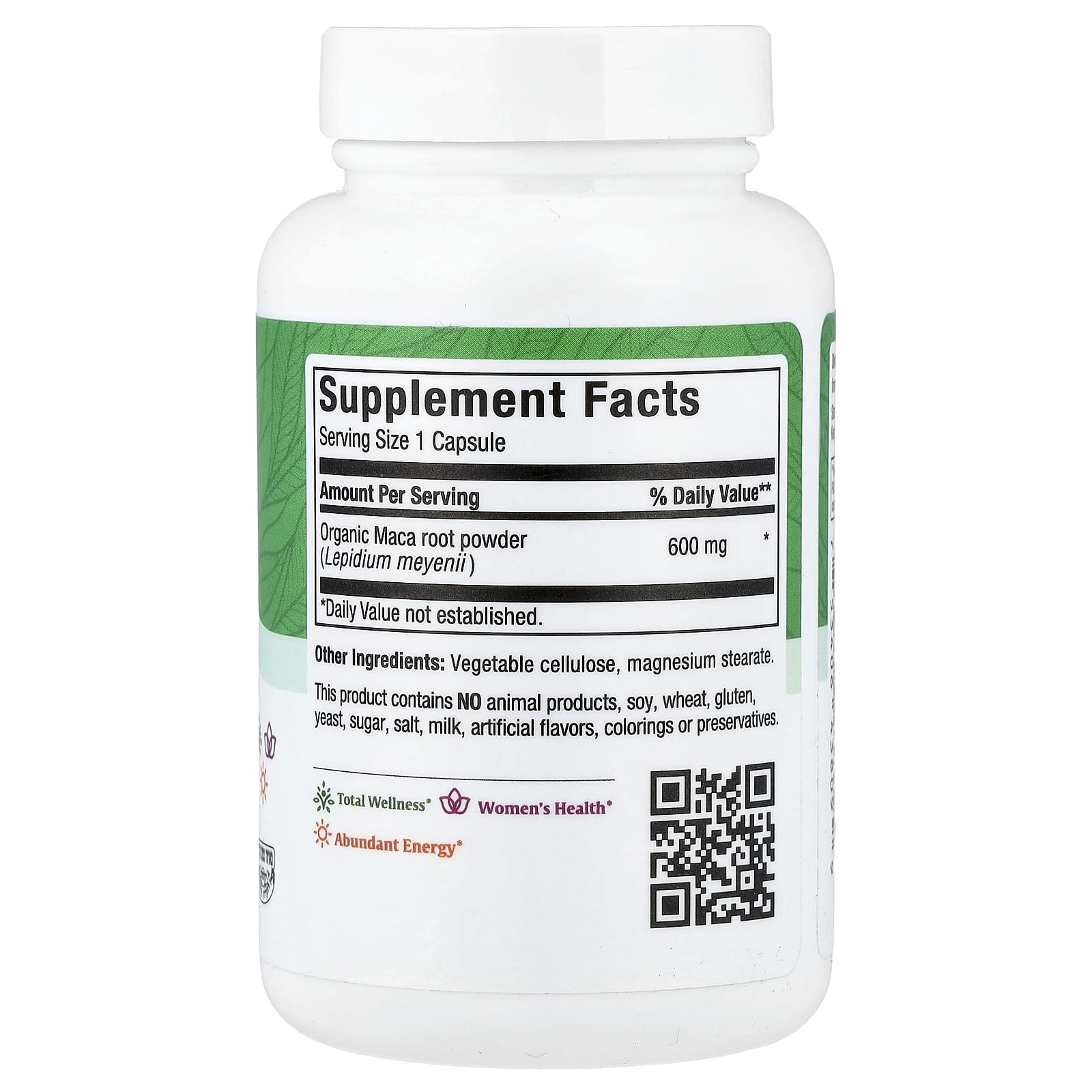 Maxi Health, органическая мака, полный спектр действия, 90 капсул (600 мг в 1 капсуле)