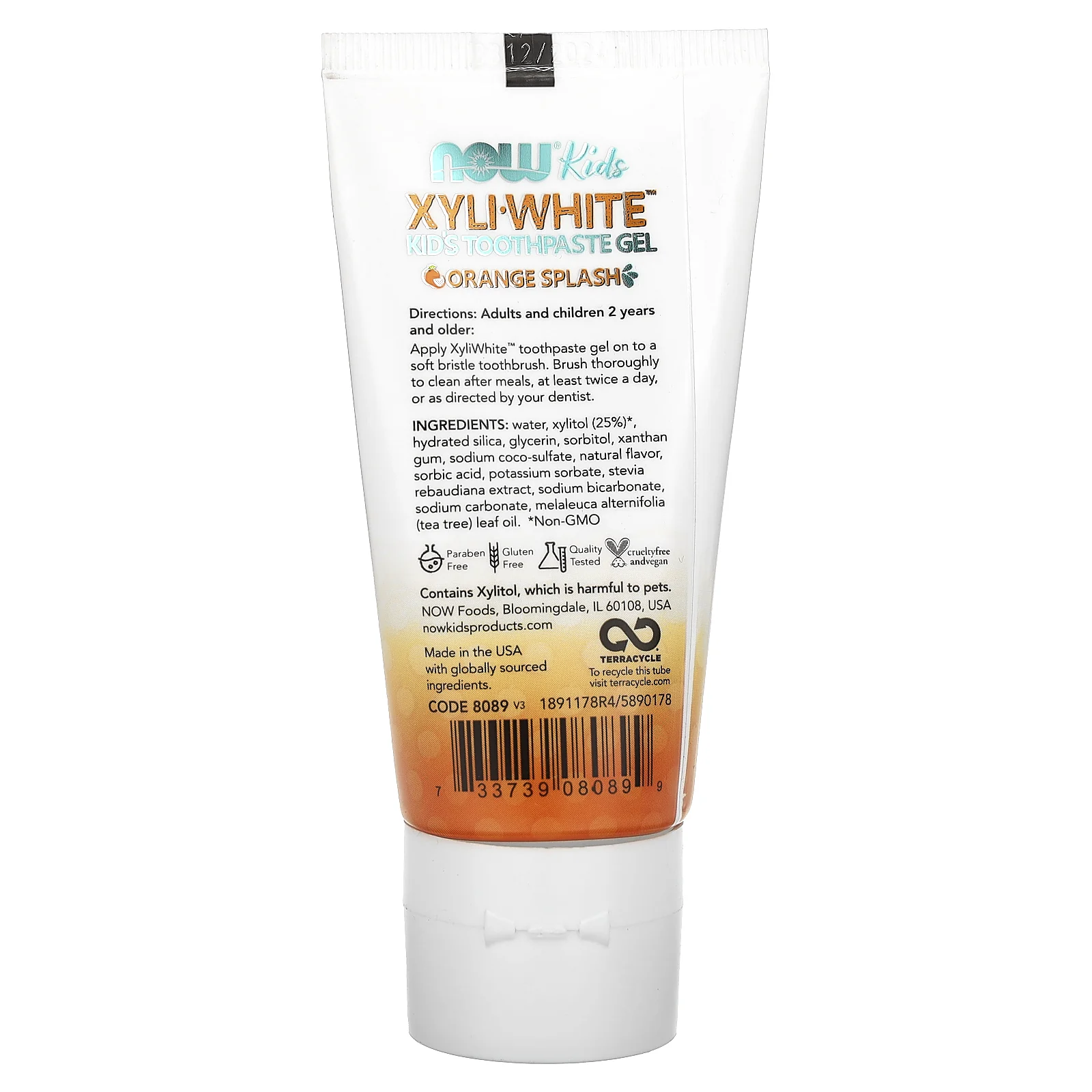 NOW Foods, Xyli White, Зубная паста-гель для детей,  Апельсиновый всплеск , 3 унции (85 г)