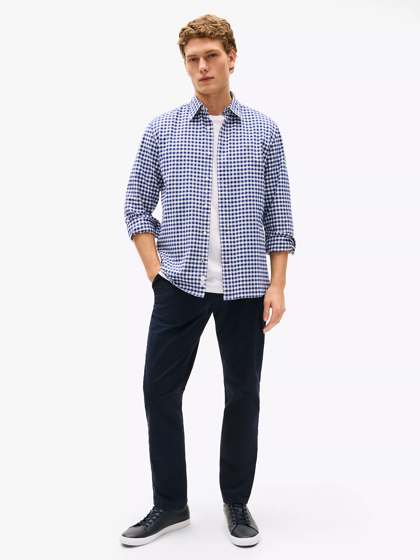 Мужская рубашка Tommy Hilfiger, Стандартная рубашка из оксфорда в клетку гингем