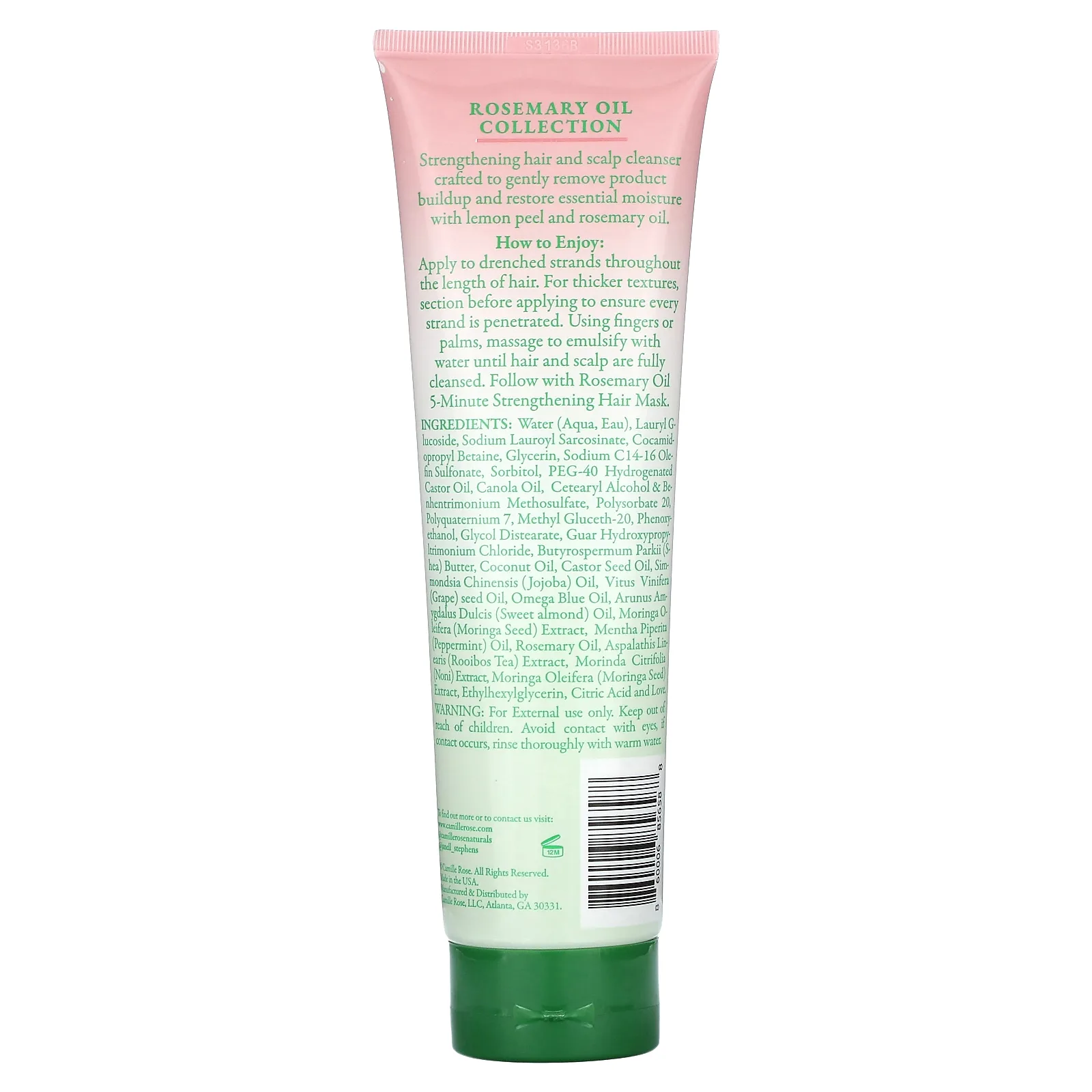 Camille Rose, укрепляющее очищающее средство для волос и кожи головы, масло розмарина, 251 мл (8,5 жидк. унции)