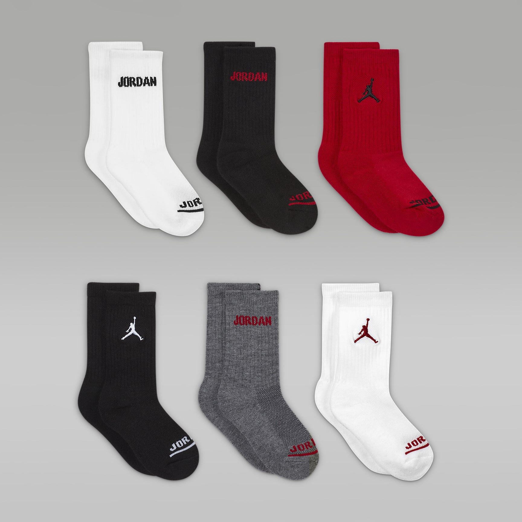 Jordan Big Kids' Legend Crew Socks (6 Pairs)