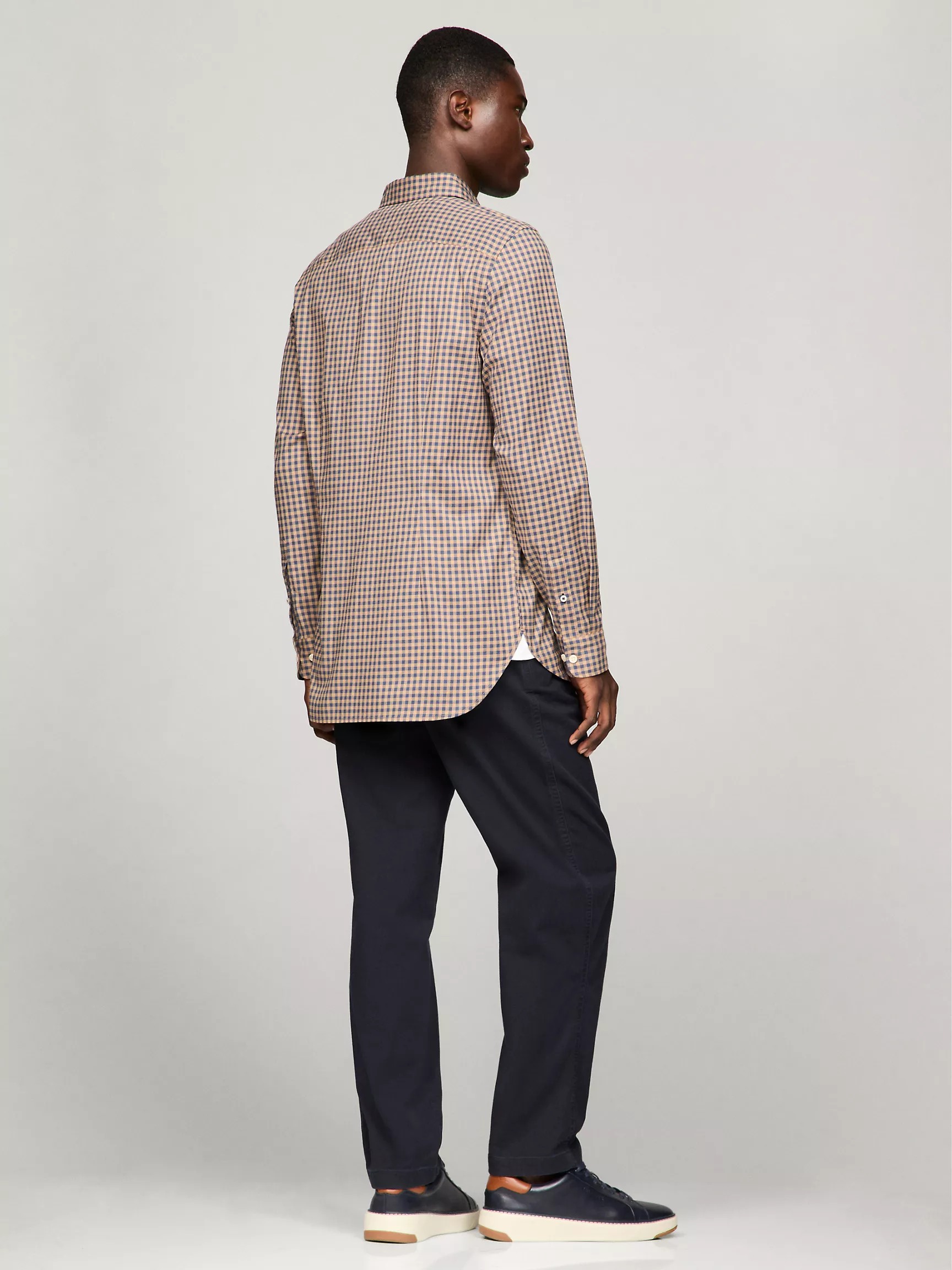 Мужская рубашка Tommy Hilfiger, Приталенная рубашка из поплина в клетку гингем