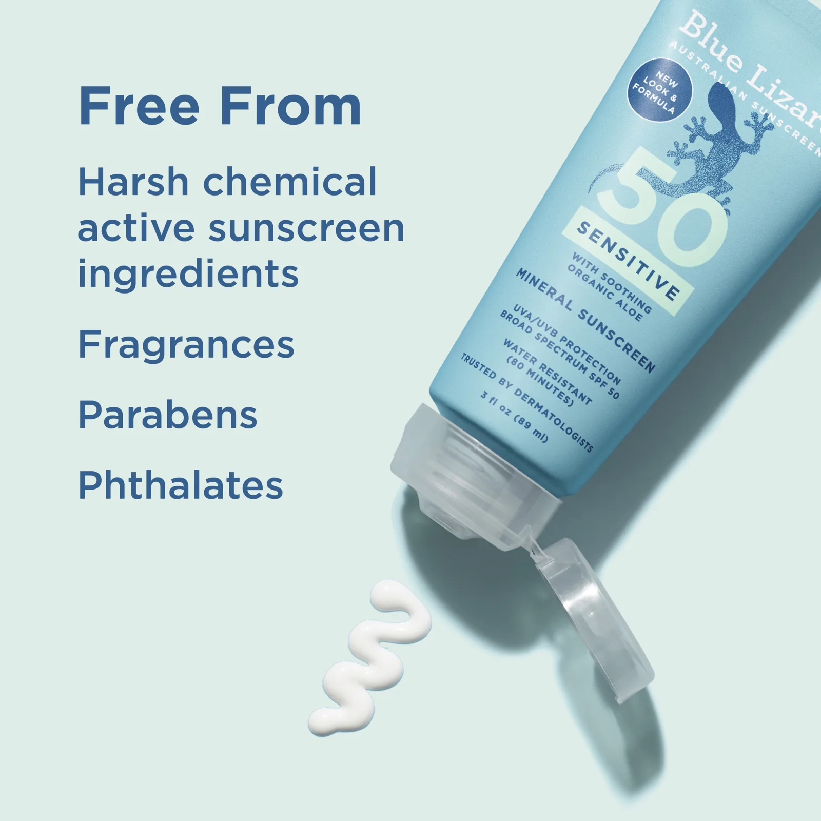 Blue Lizard Australian Sunscreen, солнцезащитное средство, для чувствительной кожи, SPF 50, 89 мл (3 жидк. унции)