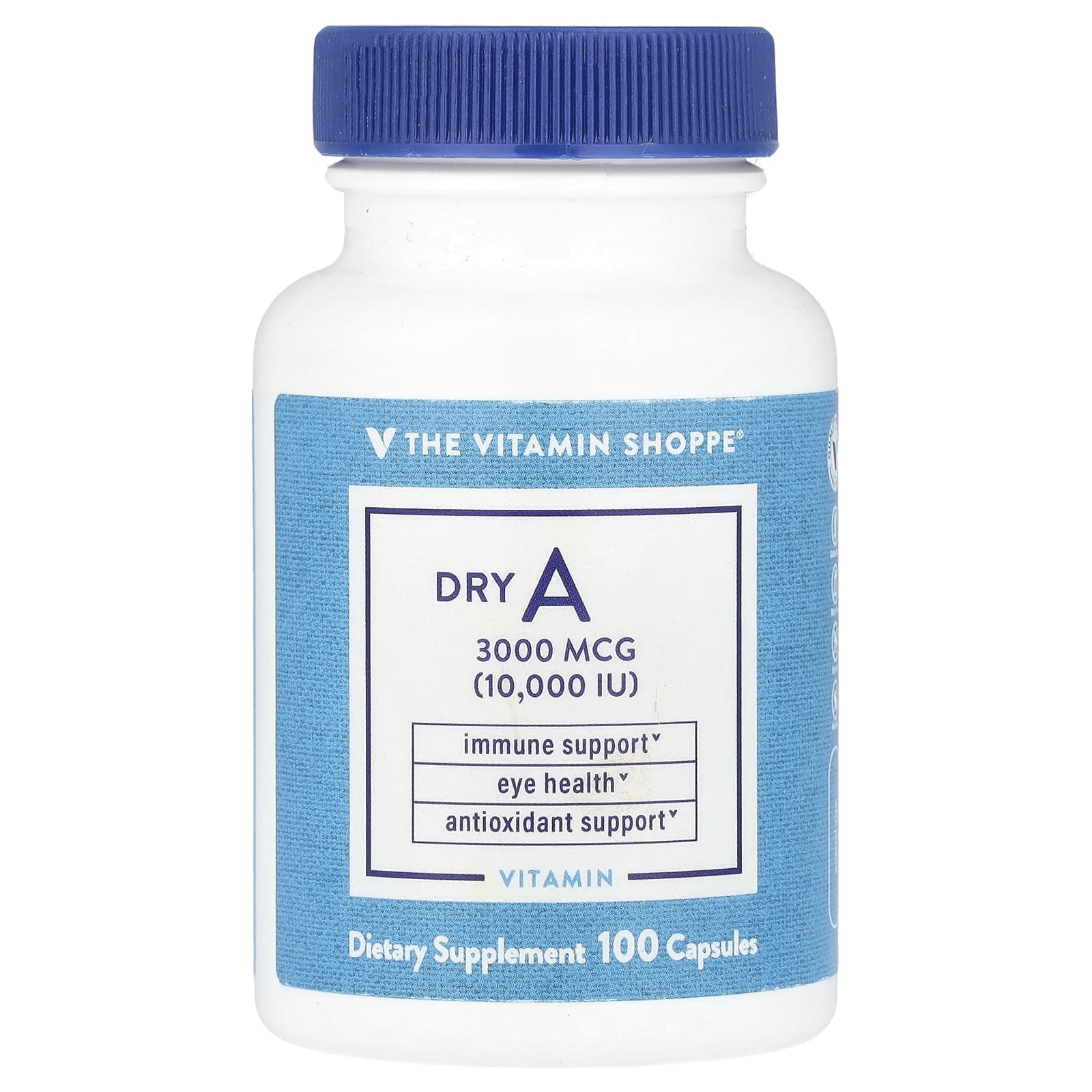 The Vitamin Shoppe, Dry A, 3000 мкг (10 000 МЕ), 100 капсул