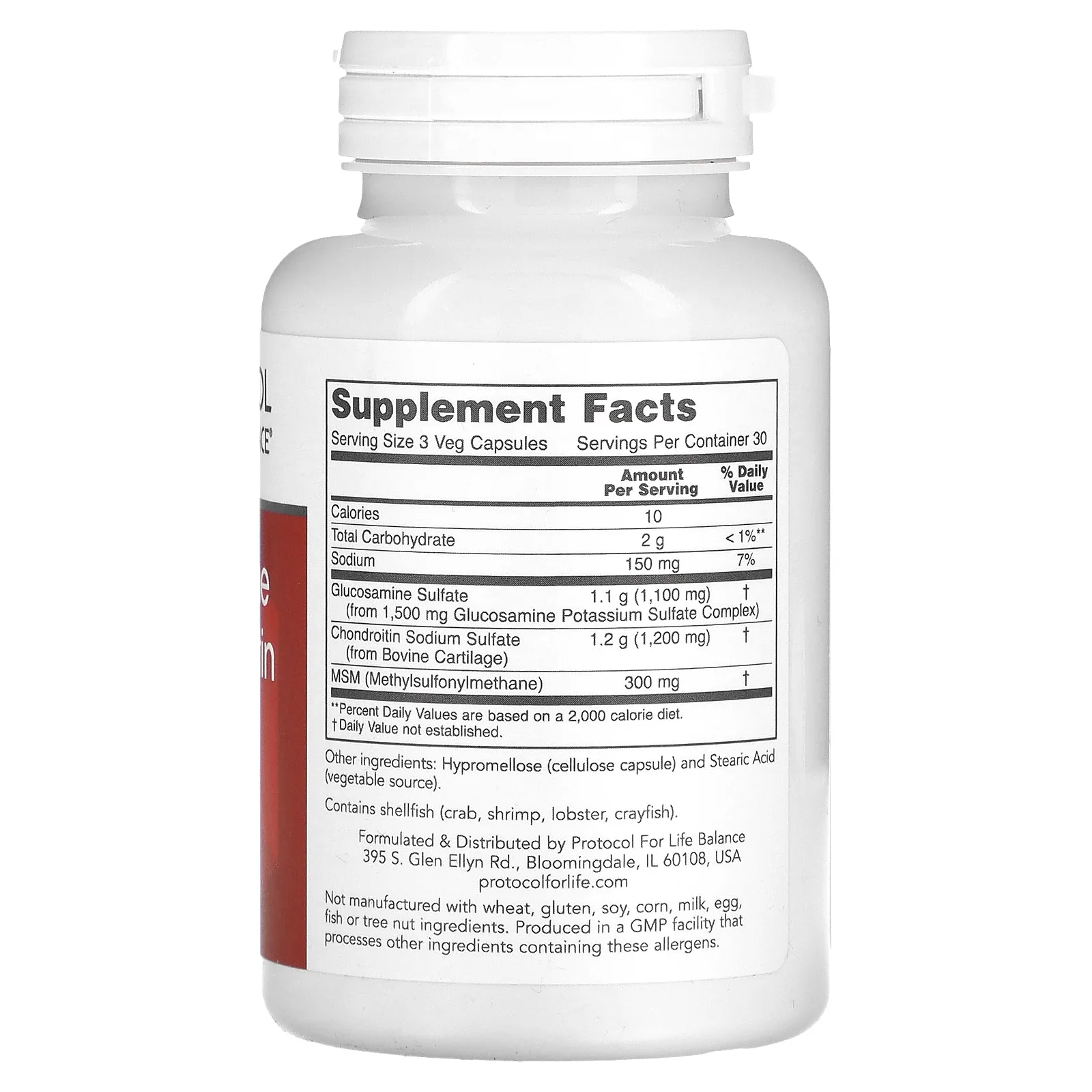 Protocol for Life Balance, Глюкозамин и хондроитин с МСМ, 90 растительных капсул
