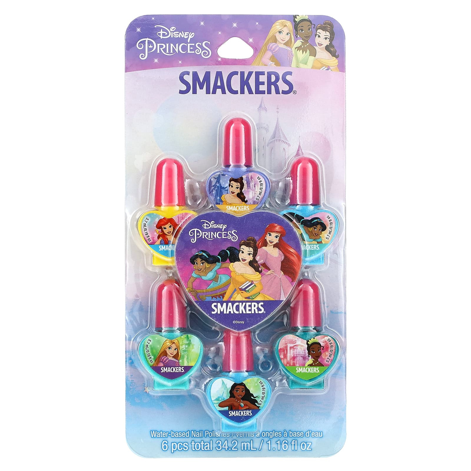 Lip Smacker, Disney Princess, коллекция лаков для ногтей, 6 наборов, 5,7 мл (0,19 жидк. унции) каждый