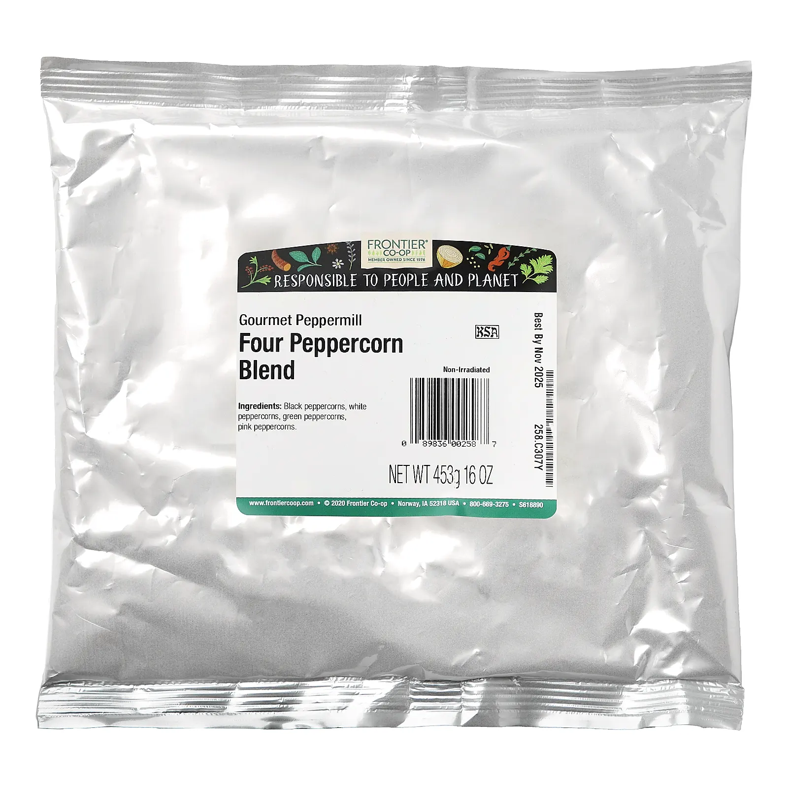 Frontier Co-op, Смесь из четырех перцев, для деликатесного помола, 453 г (16 унций)