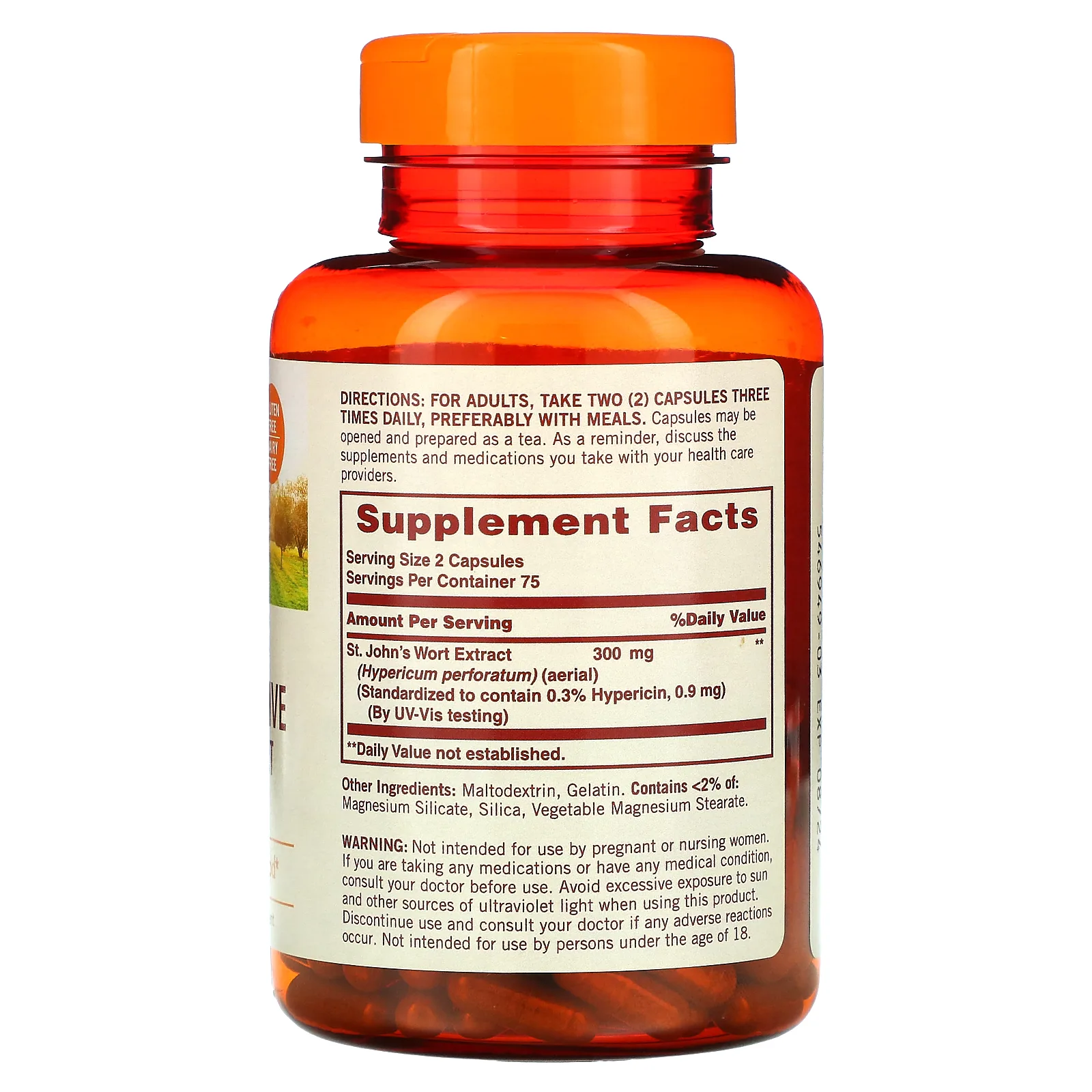 Sundown Naturals, Feeling Positive, зверобой, 300 мг, 150 капсул (150 мг в 1 капсуле)