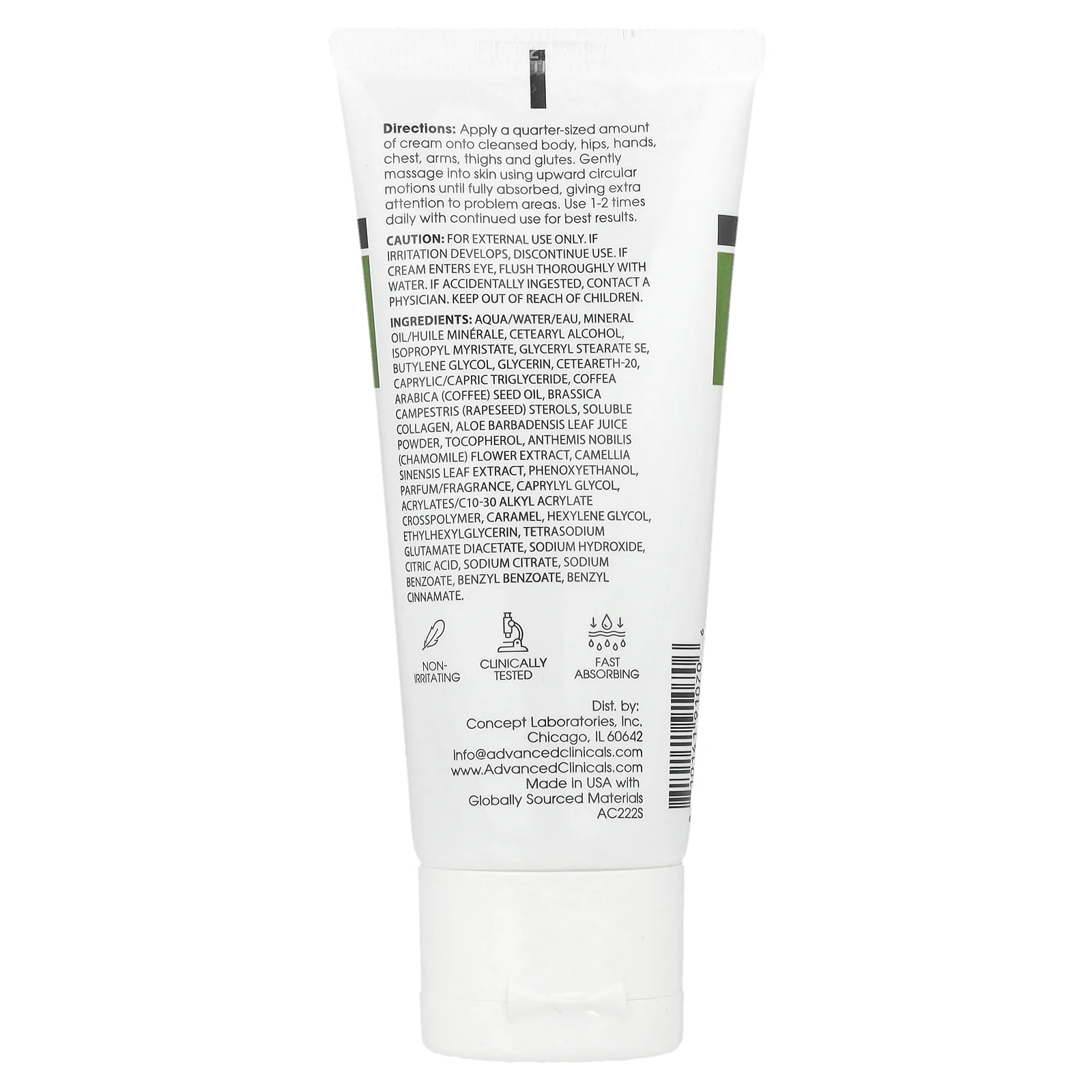 Advanced Clinicals, Масло из зеленых кофейных зерен, Thermo-Firming ™, крем, 59 мл (2 жидк. Унции)