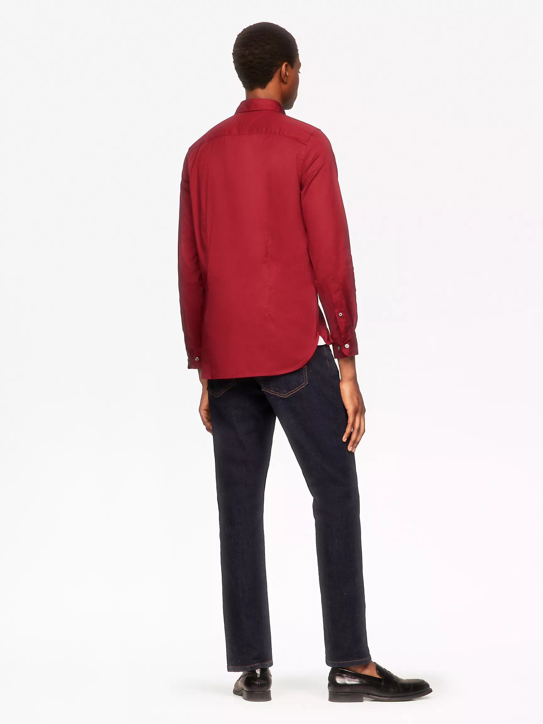 Мужская классическая рубашка Tommy Hilfiger, Приталенная рубашка THFlex из поплина