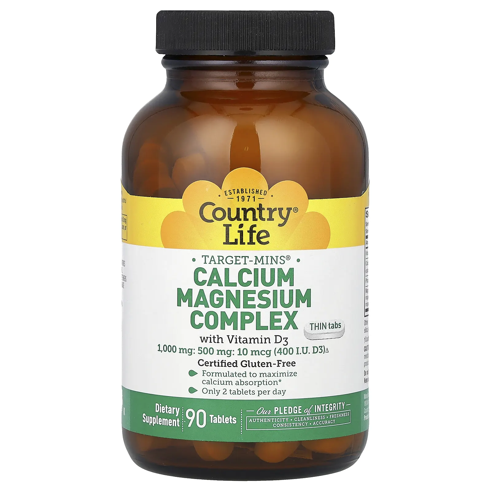 Country Life, Комплекс кальция и магния Target-Mins с витамином D3, 90 таблеток