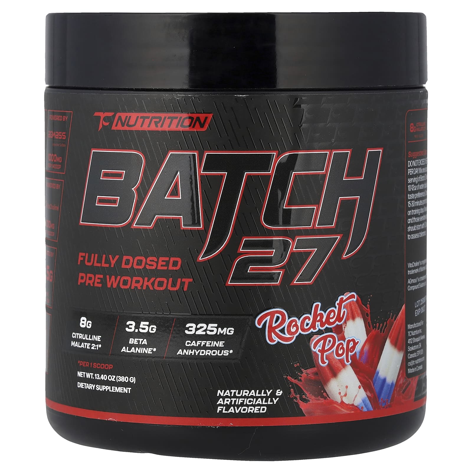 TC Nutrition, Batch 27, предтренировочная добавка, полноценная дозировка, рокет, 380 г (13,4 унции)