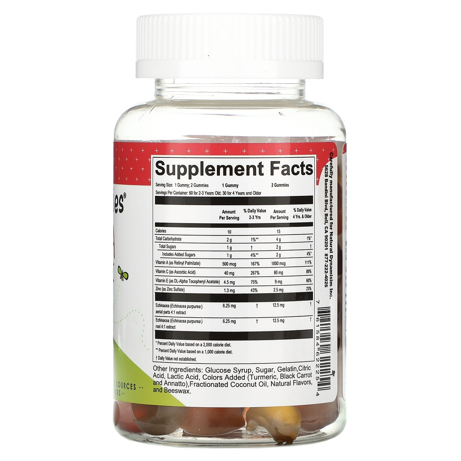 Natural Dynamix (NDX),  Жевательные милашки  с эхинацеей, витамином C и цинком, для детей, 60 штук