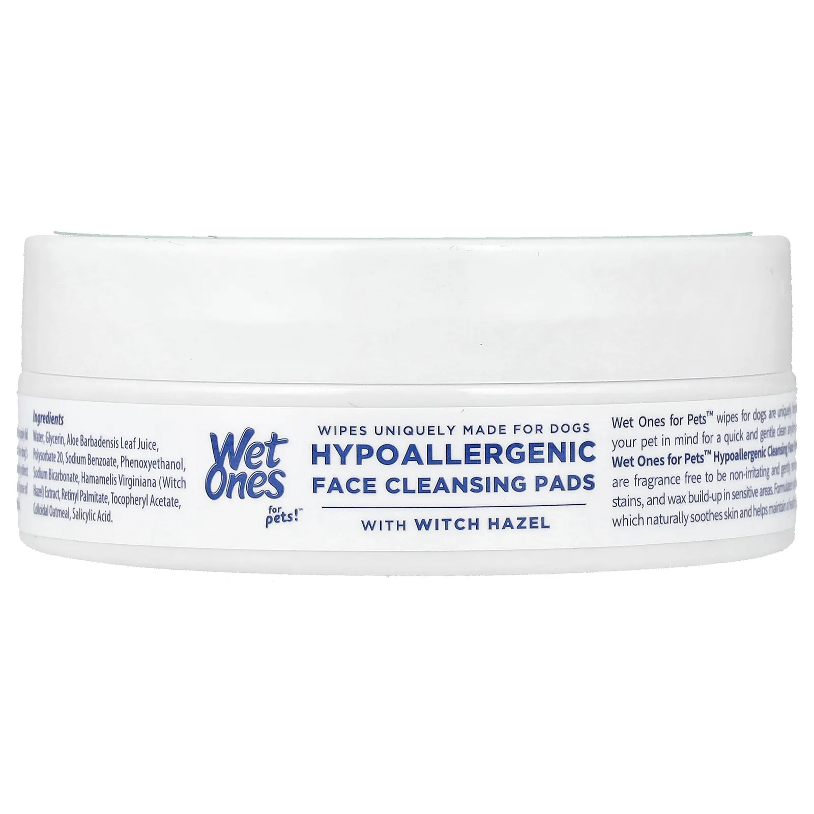 Wet Ones, For Pets!™, гипоаллергенные очищающие диски для лица с гамамелисом, для собак, без отдушки, 50 салфеток