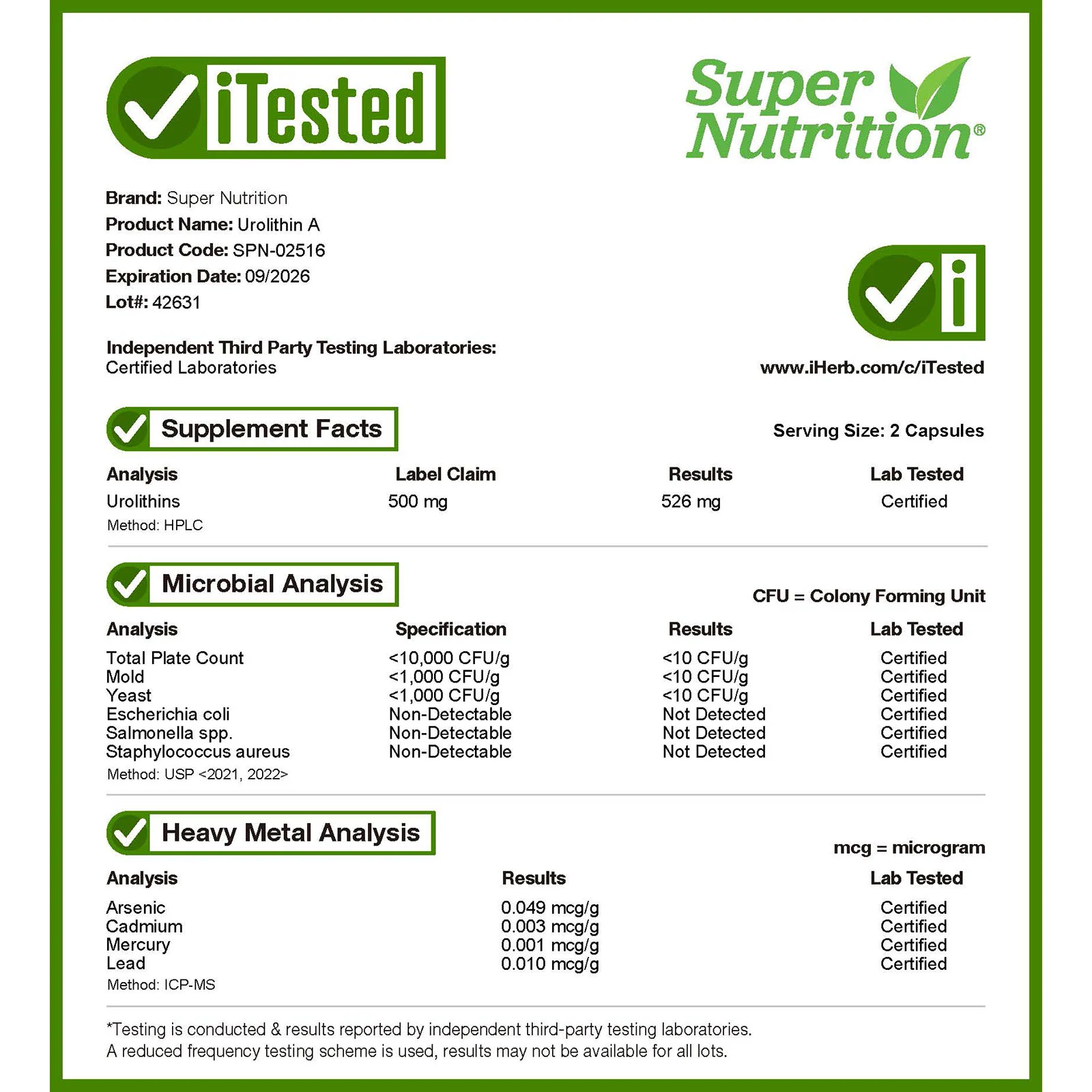 Super Nutrition, уролитин A, 250 мг, 60 растительных капсул с жидкостью